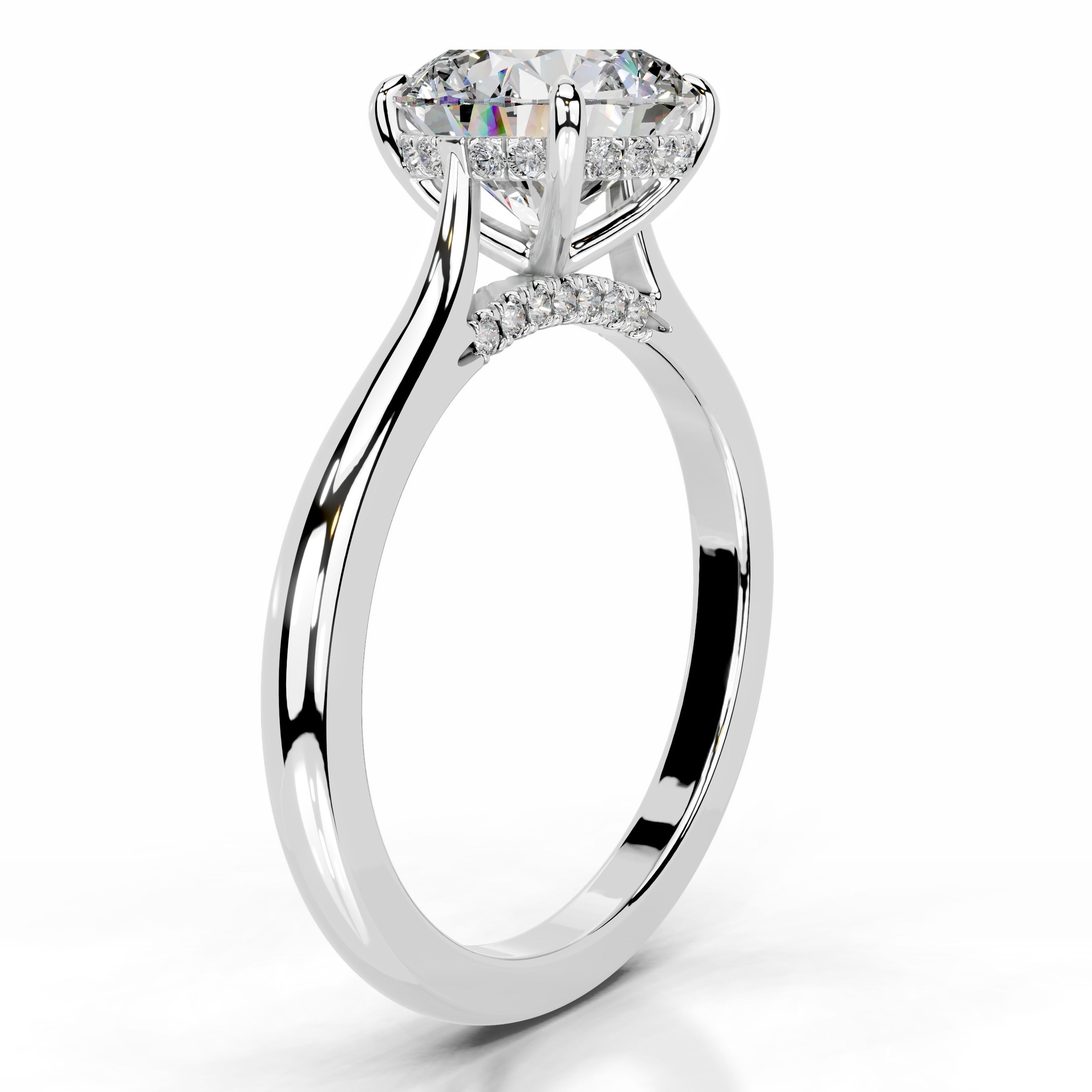 Kiara Moissanite & Diamond Ring - 14K White Gold