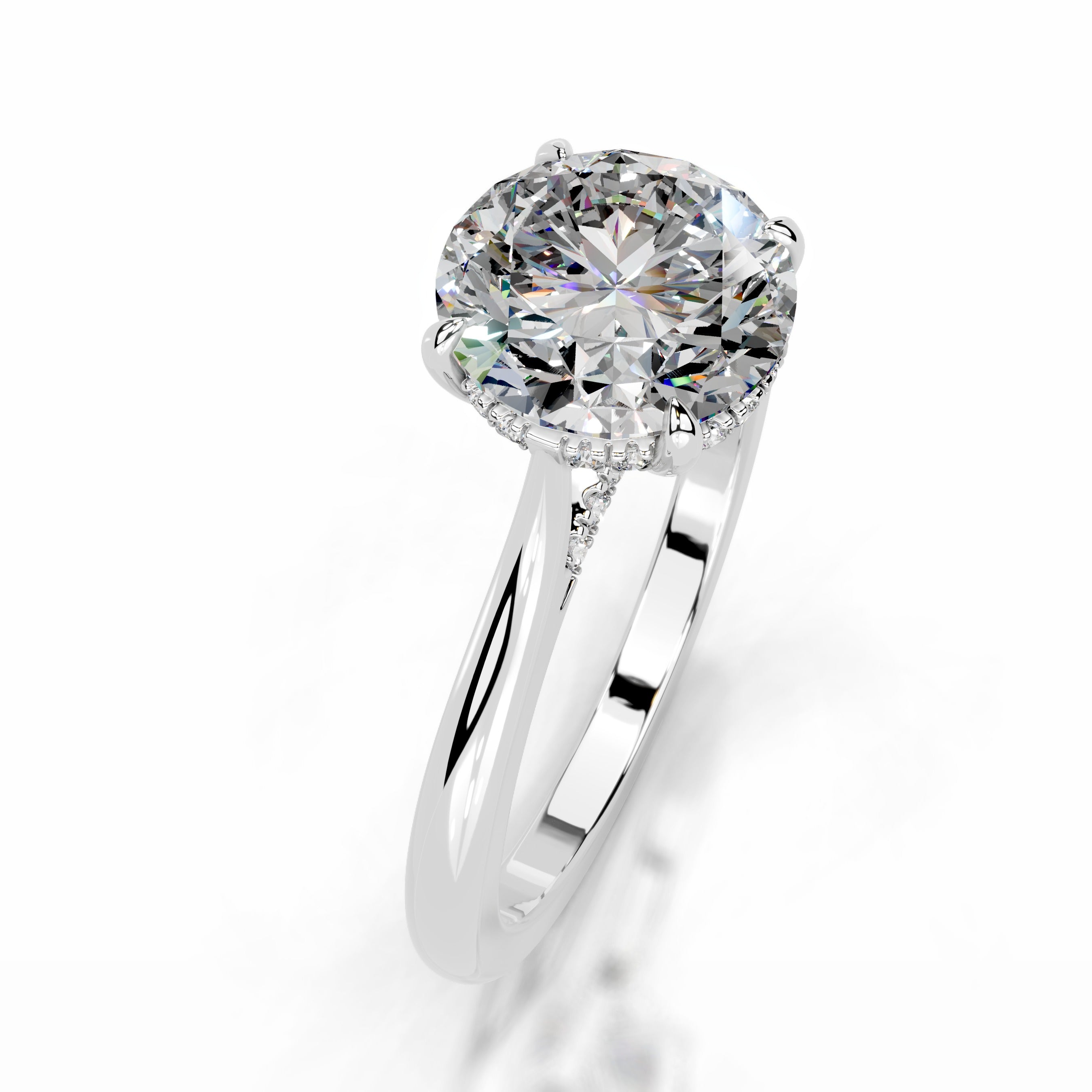 Kiara Moissanite & Diamond Ring - Platinum