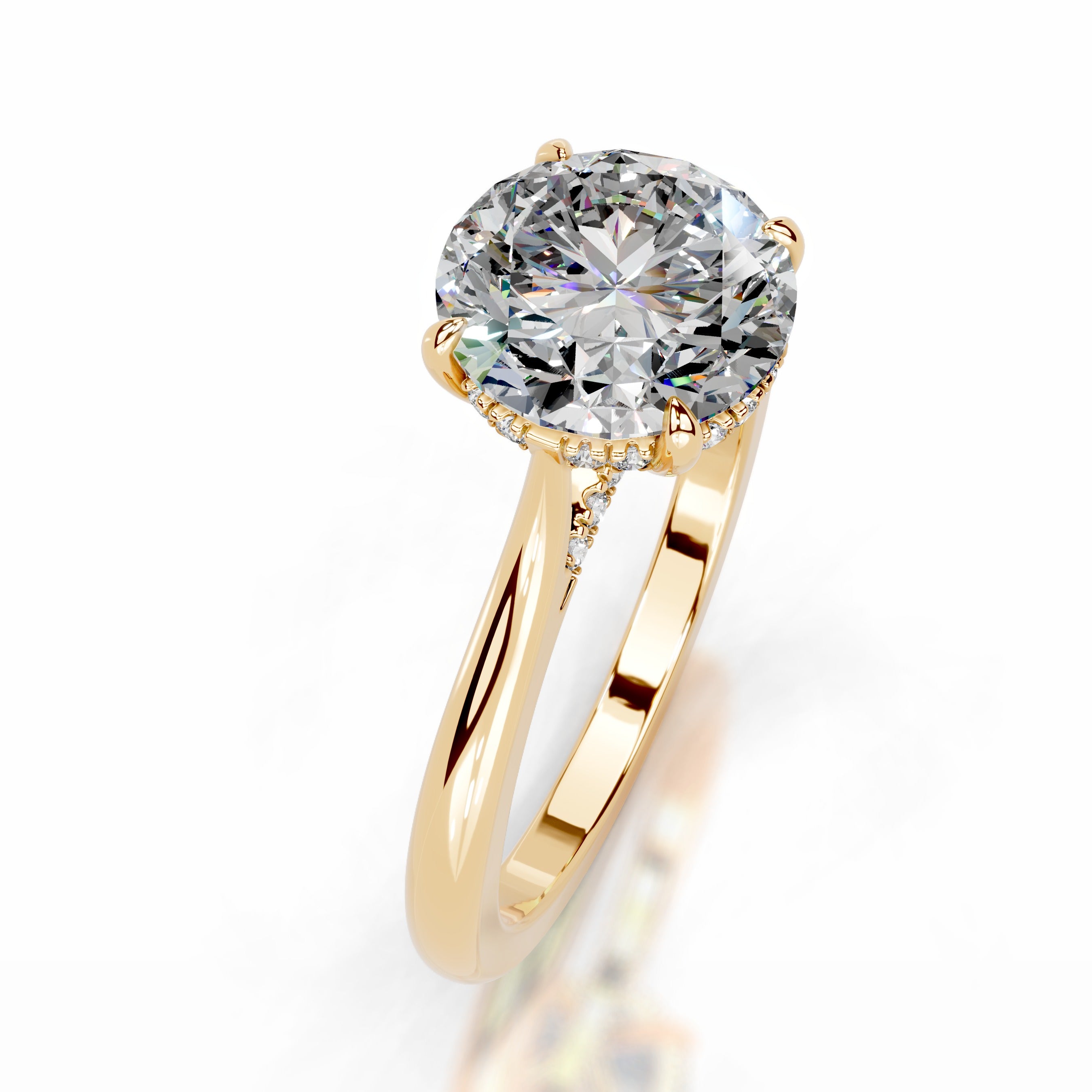 Kiara Moissanite & Diamond Ring - 18K Yellow Gold