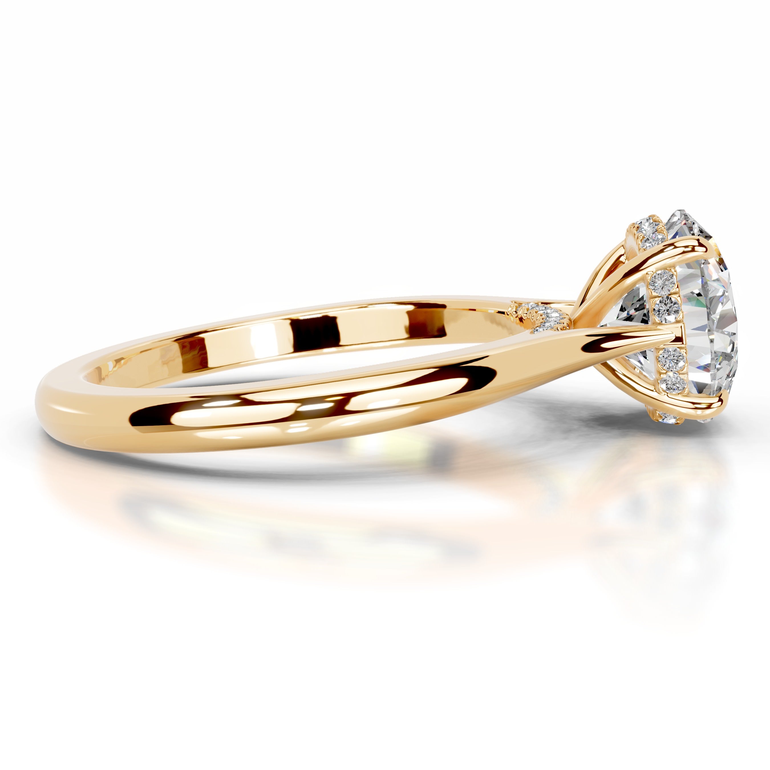 Kiara Moissanite & Diamond Ring - 18K Yellow Gold