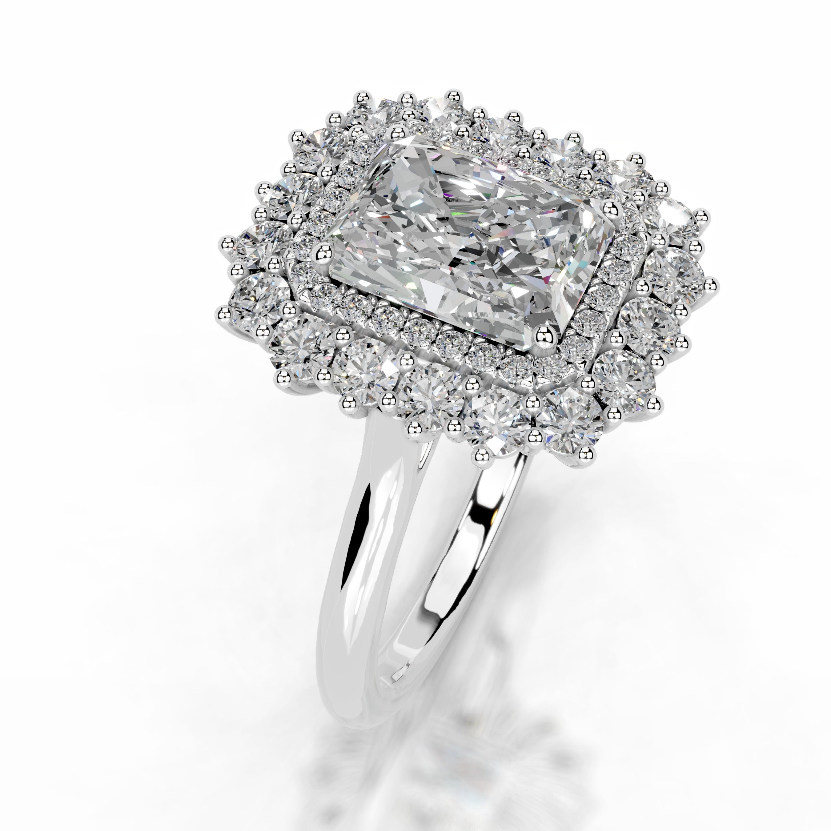 Adriana Moissanite & Diamond Ring - 14K White Gold