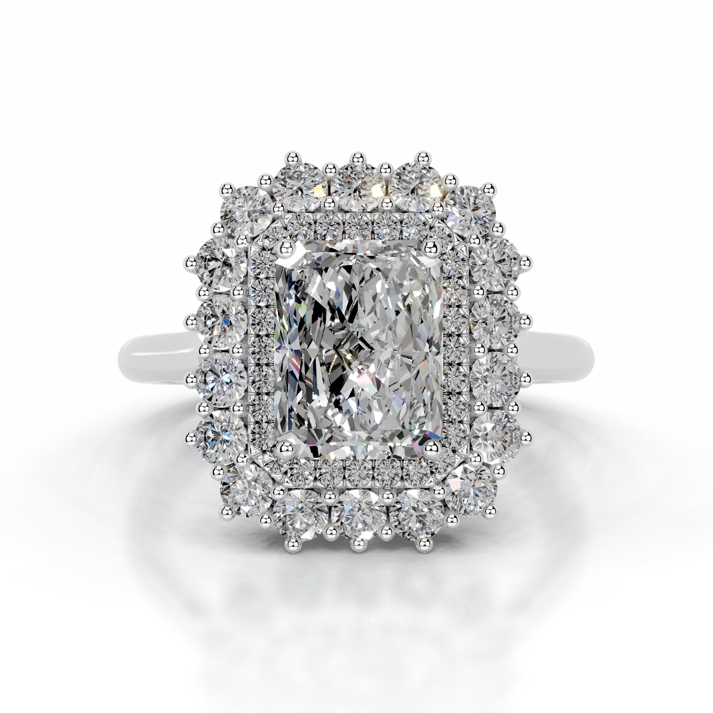 Adriana Moissanite & Diamond Ring - 14K White Gold