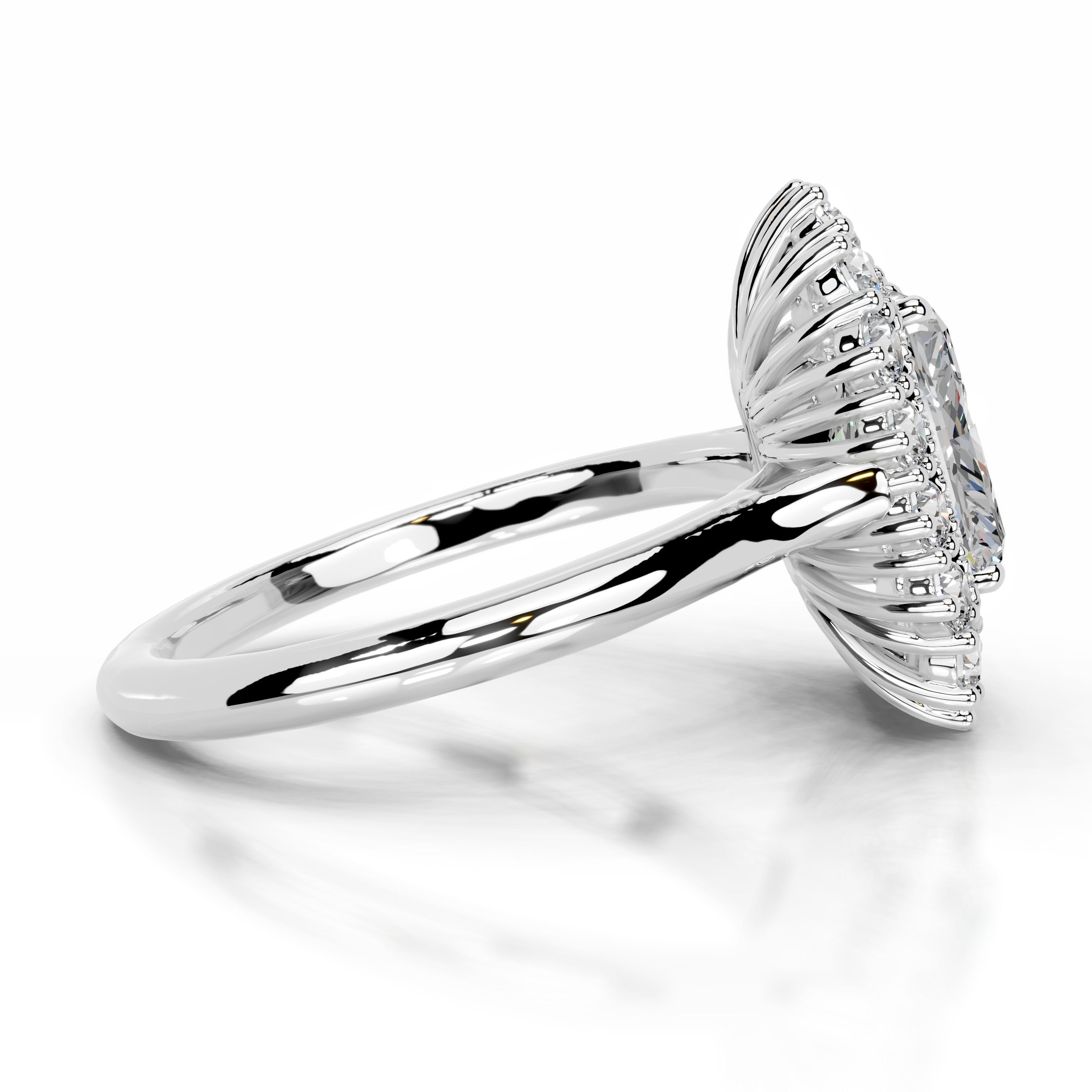Adriana Moissanite & Diamond Ring - 14K White Gold
