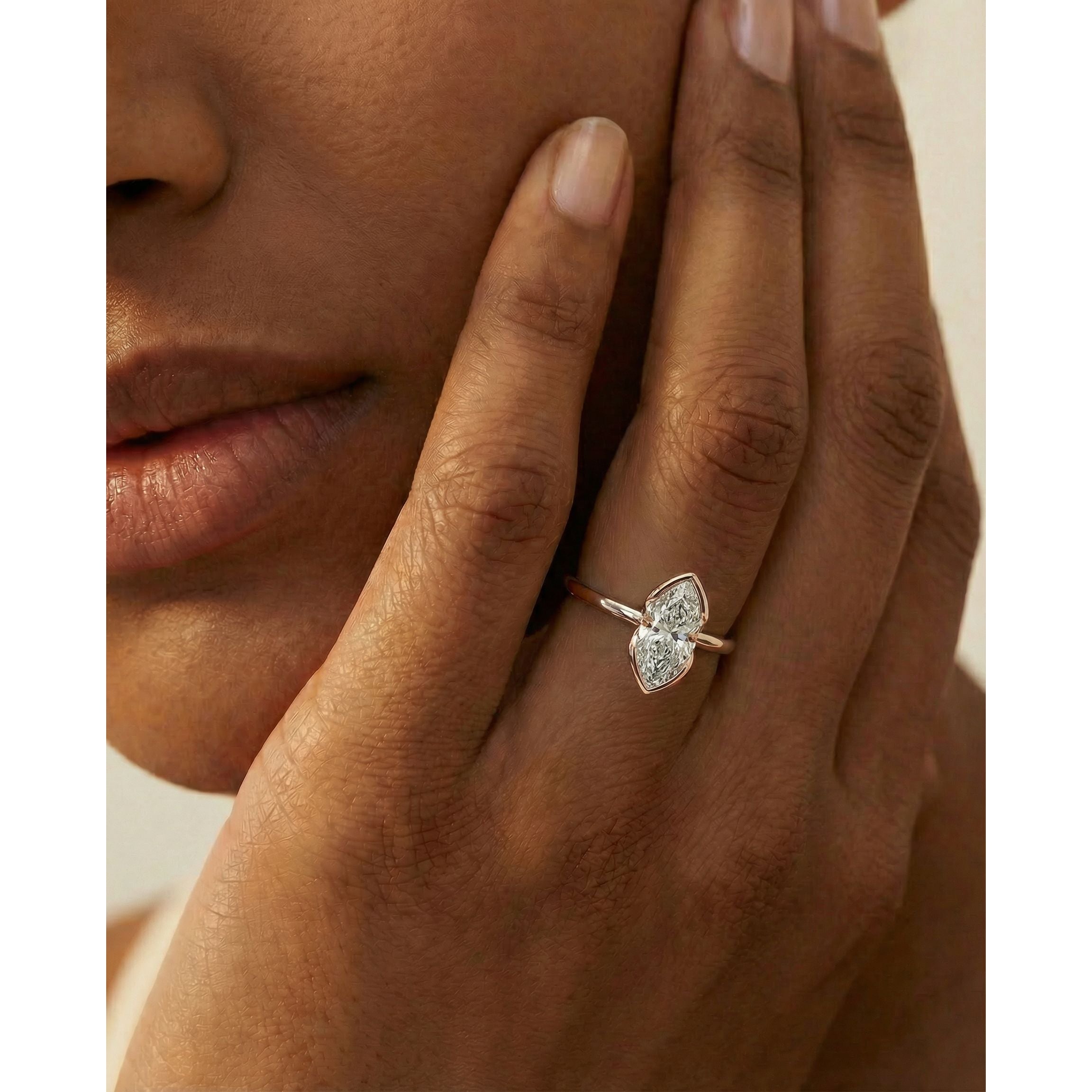 Thor Lab Grown Diamond Ring Marquise - 14K Rose Gold