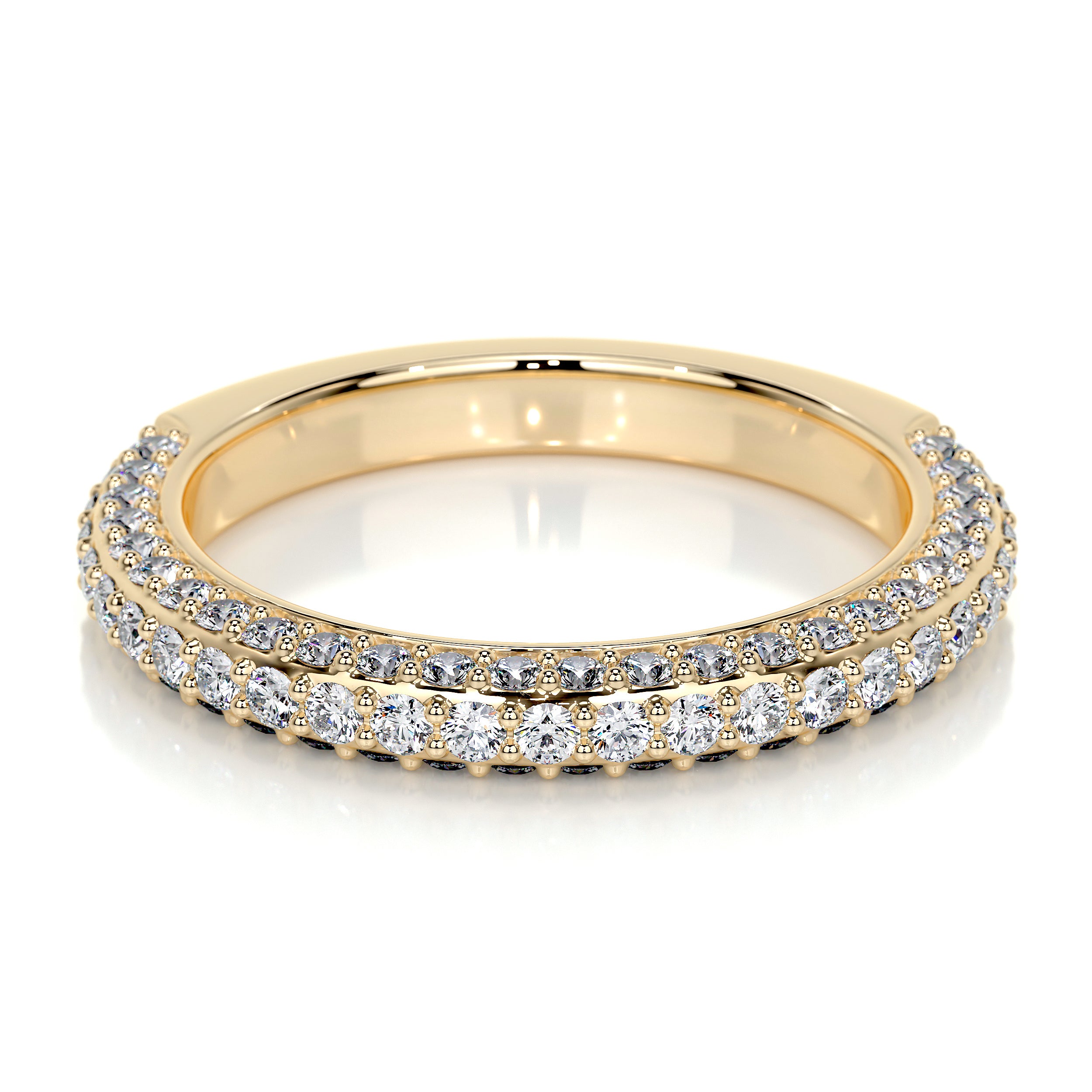 Anastasia Lab Grown Pave Diamond Wedding Ring (0.75 Carat) -18K Yellow Gold