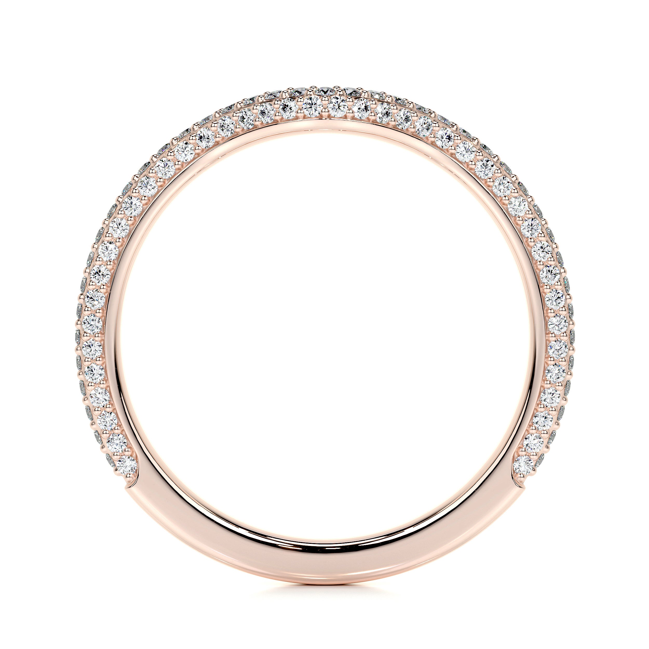 Anastasia Lab Grown Curved Wedding Ring (0.75 Carat) - 14K Rose Gold