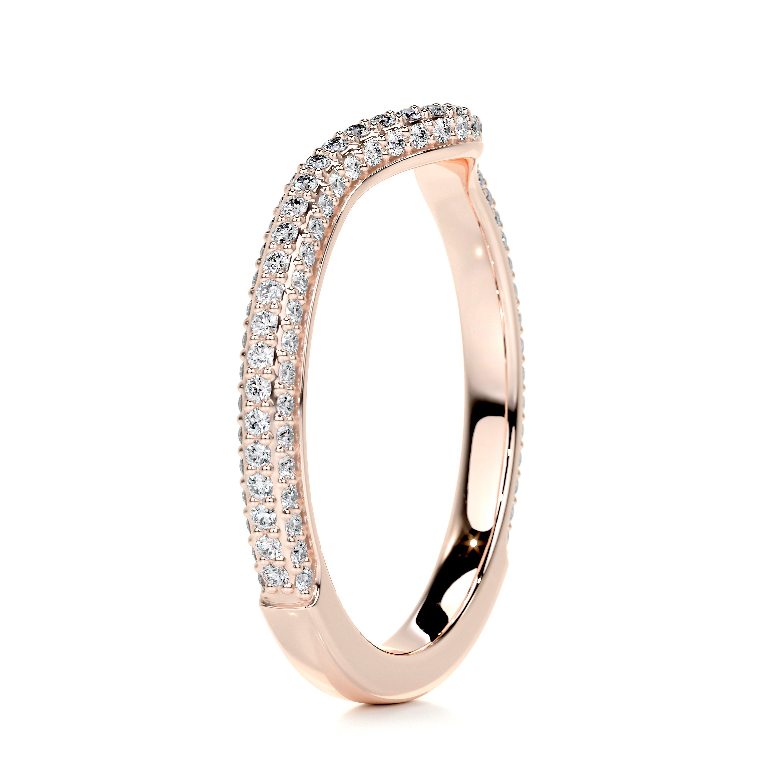 Anastasia Curved Wedding Ring (0.75 Carat) - 14K Rose Gold
