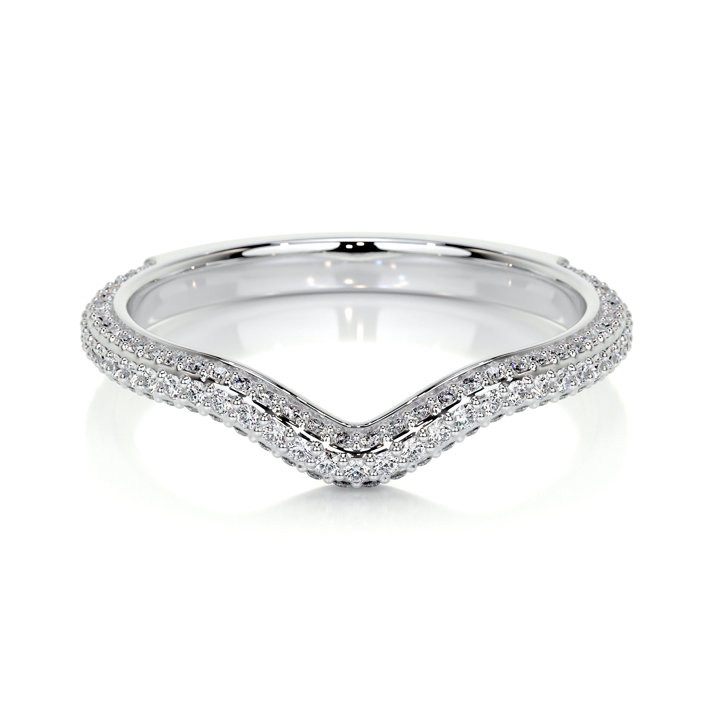Anastasia Lab Grown Curved Wedding Ring (0.75 Carat) -Platinum