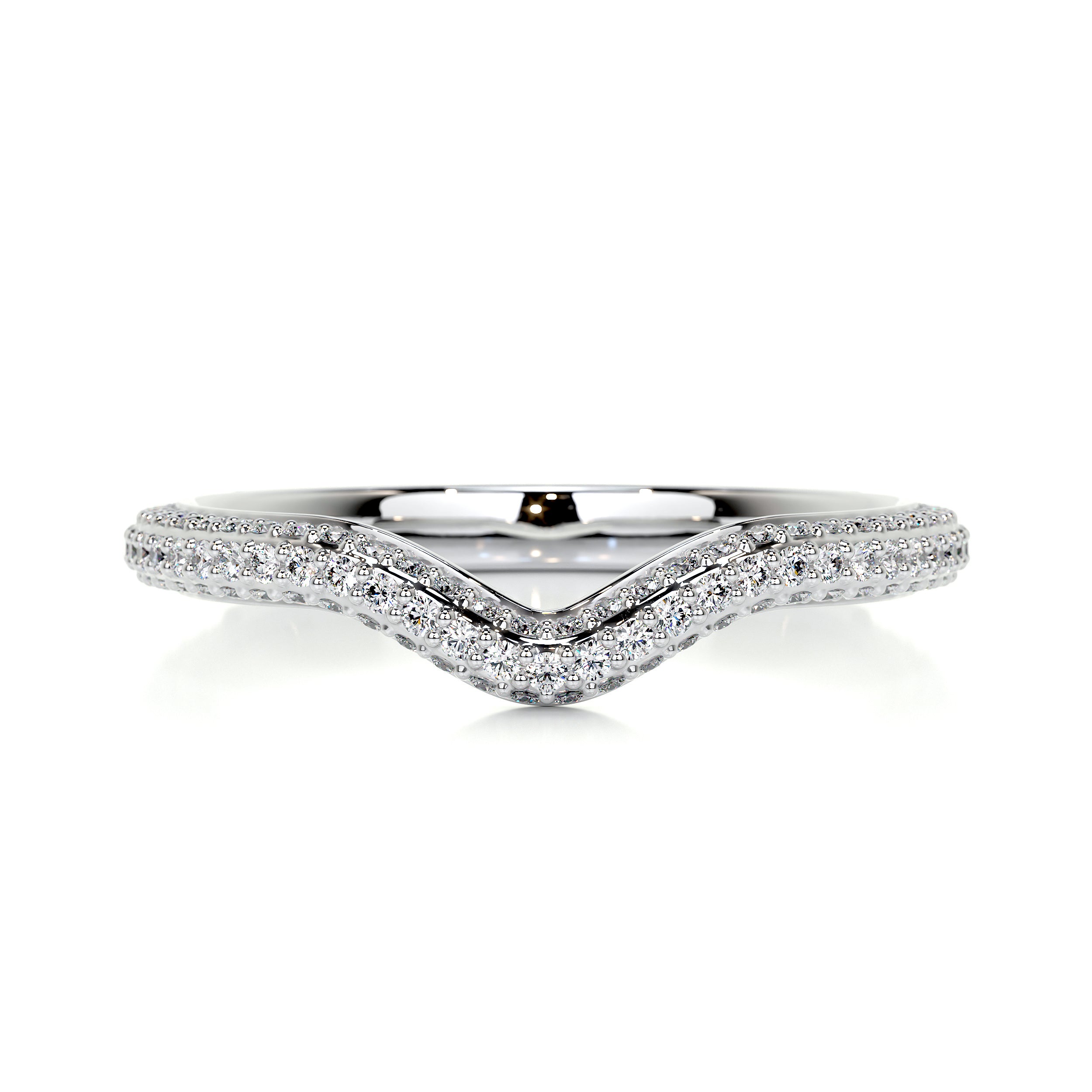 Anastasia Curved Wedding Ring (0.75 Carat) -14K White Gold