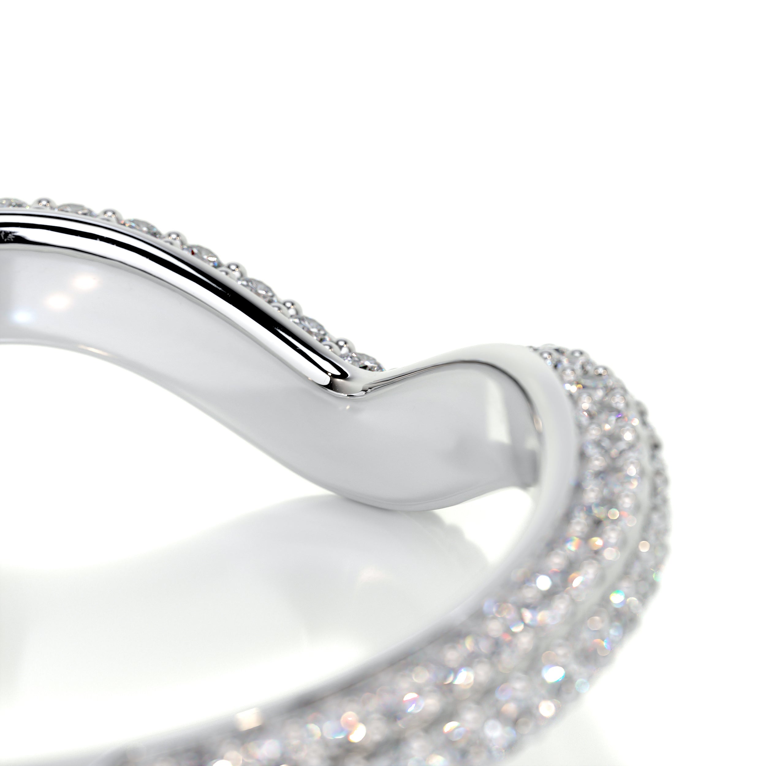 Anastasia Curved Wedding Ring (0.75 Carat) -14K White Gold