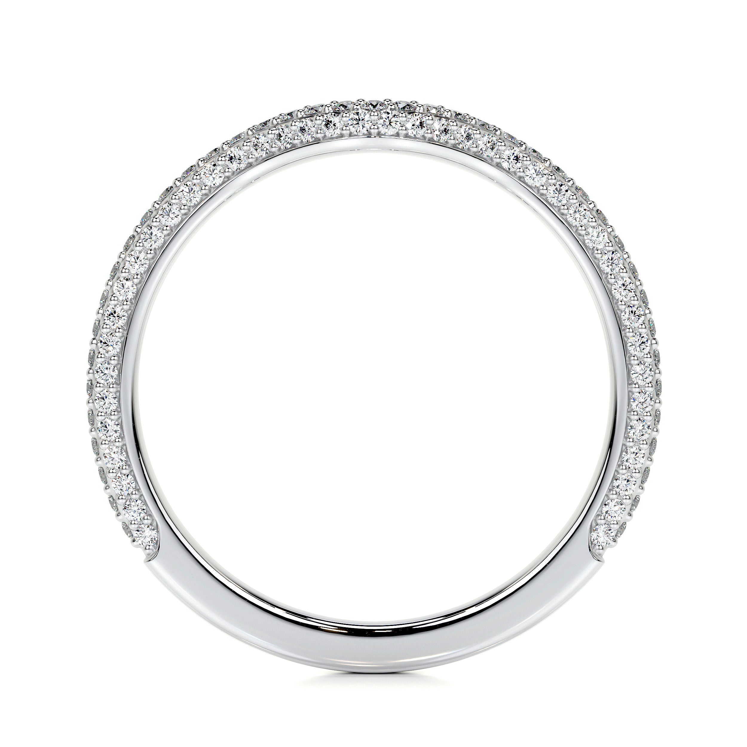 Anastasia Lab Grown Curved Wedding Ring   (0.75 Carat) -14K White Gold