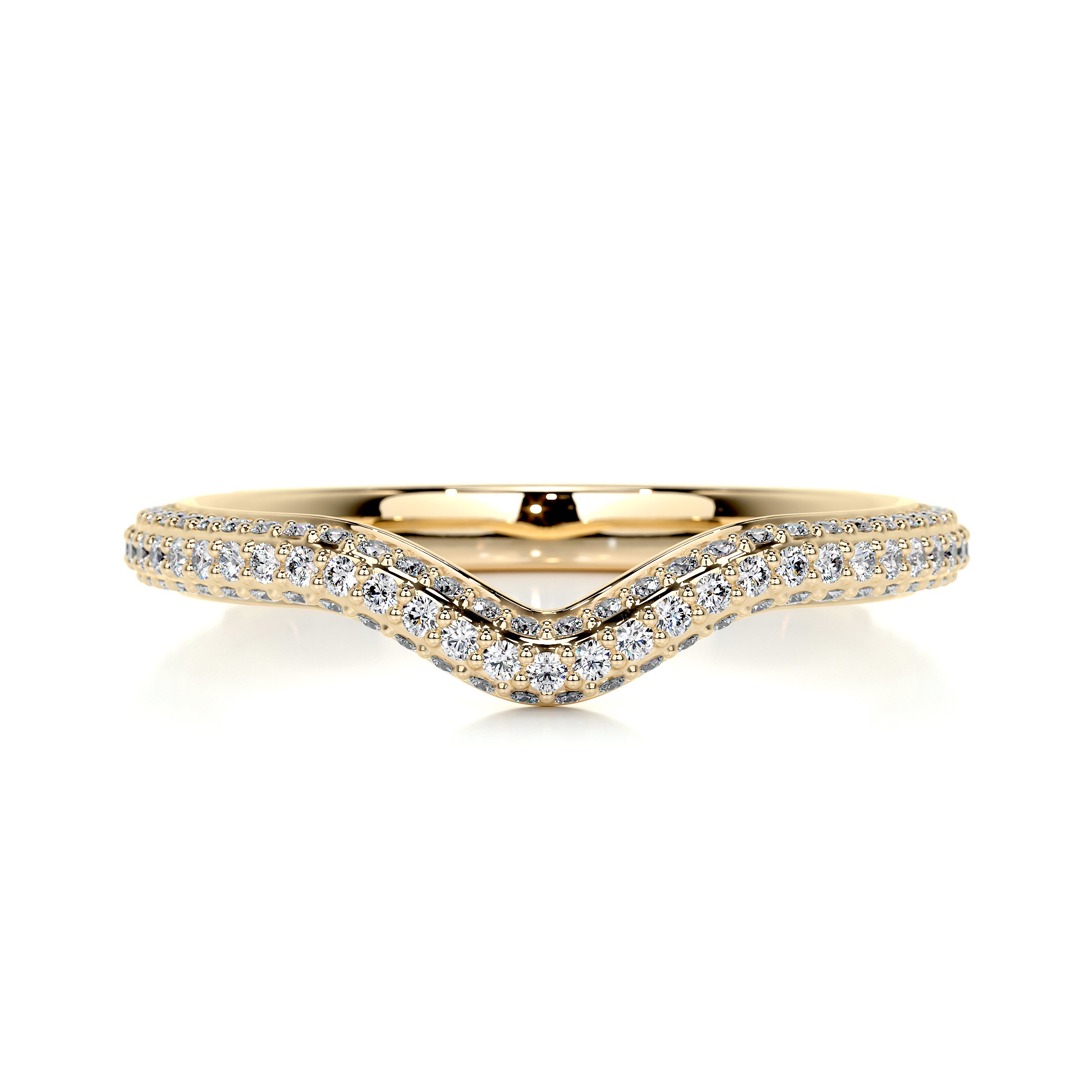 Anastasia Curved Wedding Ring (0.75 Carat) -18K Yellow Gold