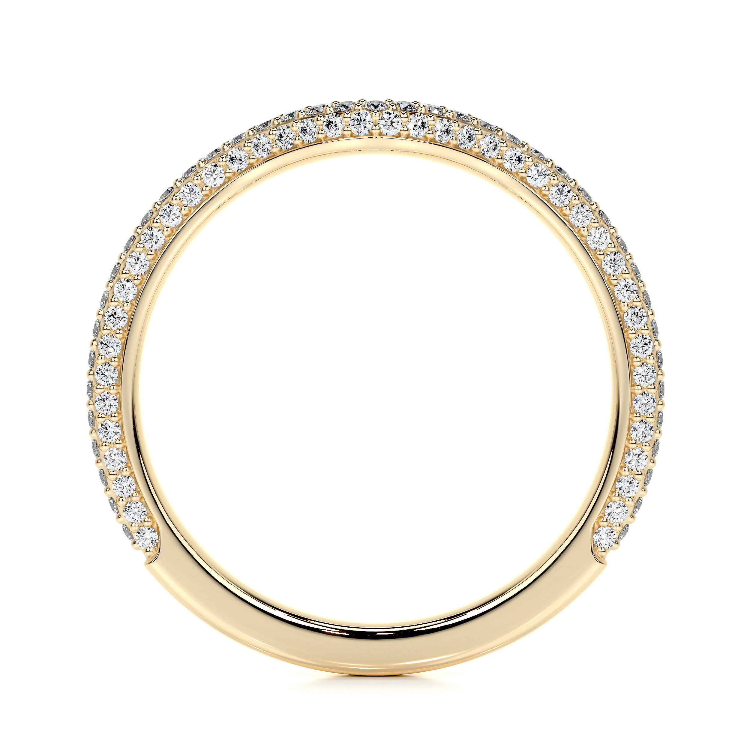 Anastasia Lab Grown Curved Wedding Ring (0.75 Carat) -18K Yellow Gold