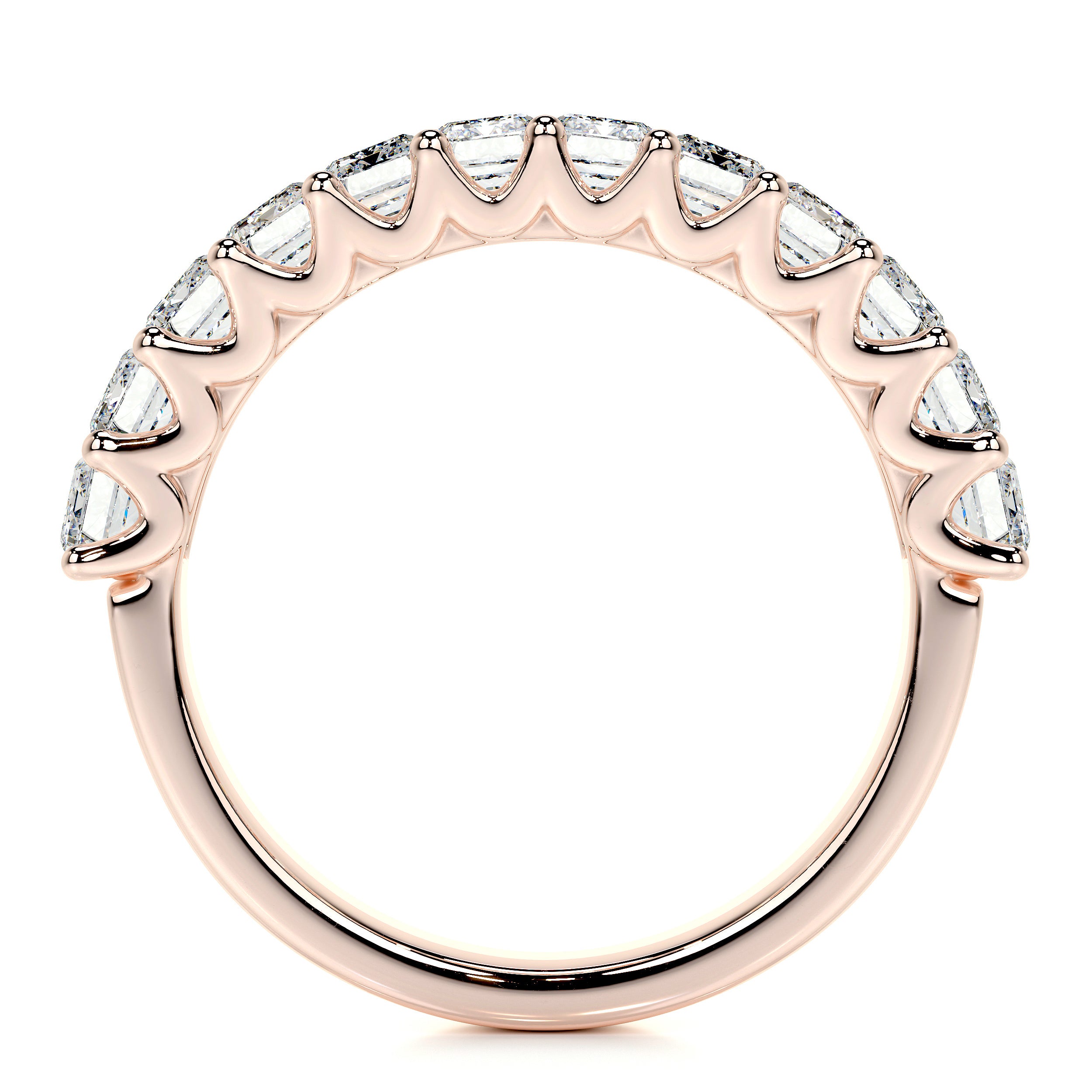 Gina Half Lab Grown Eternity Wedding Ring -14K Rose Gold
