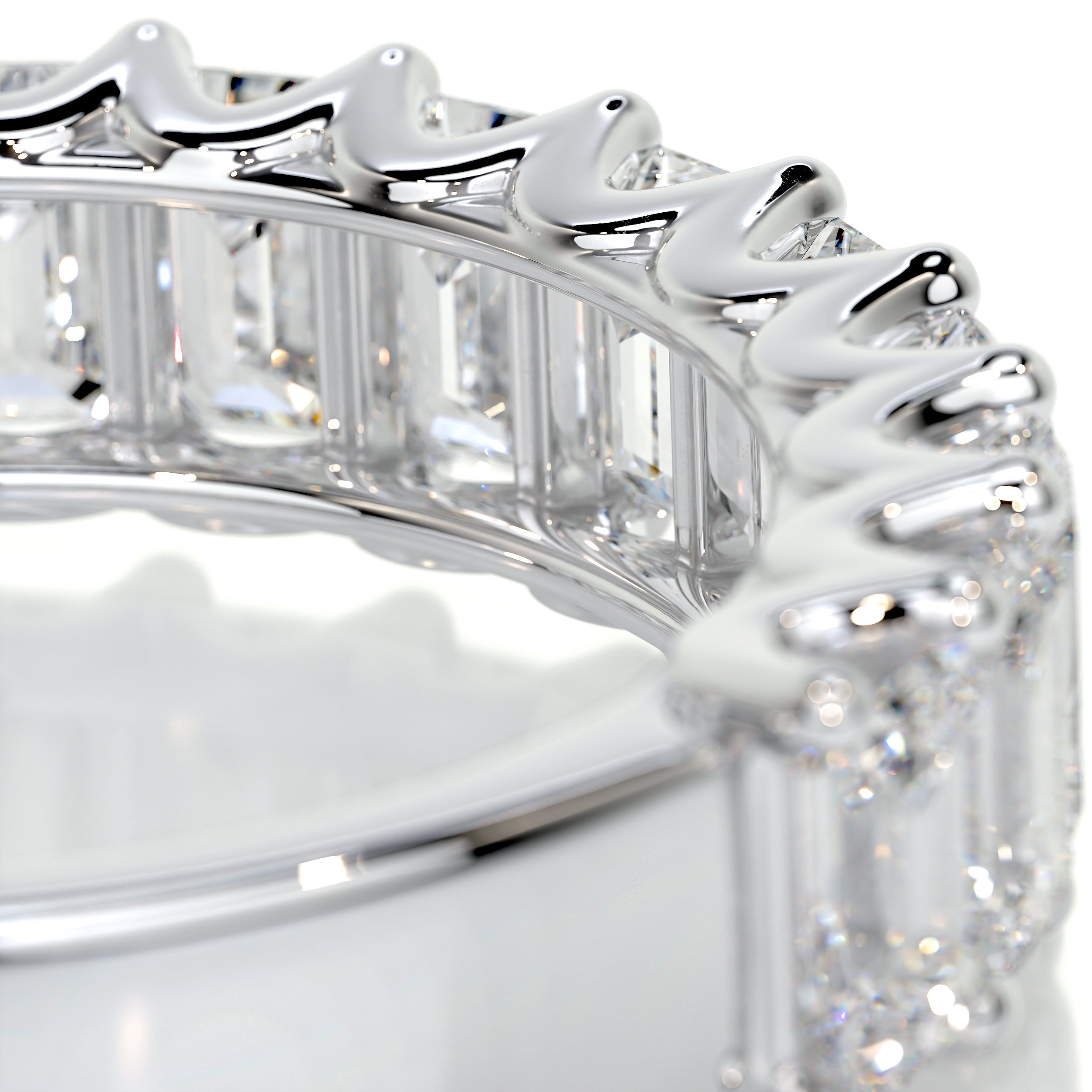 Gina Half Eternity Wedding Ring -18K White Gold