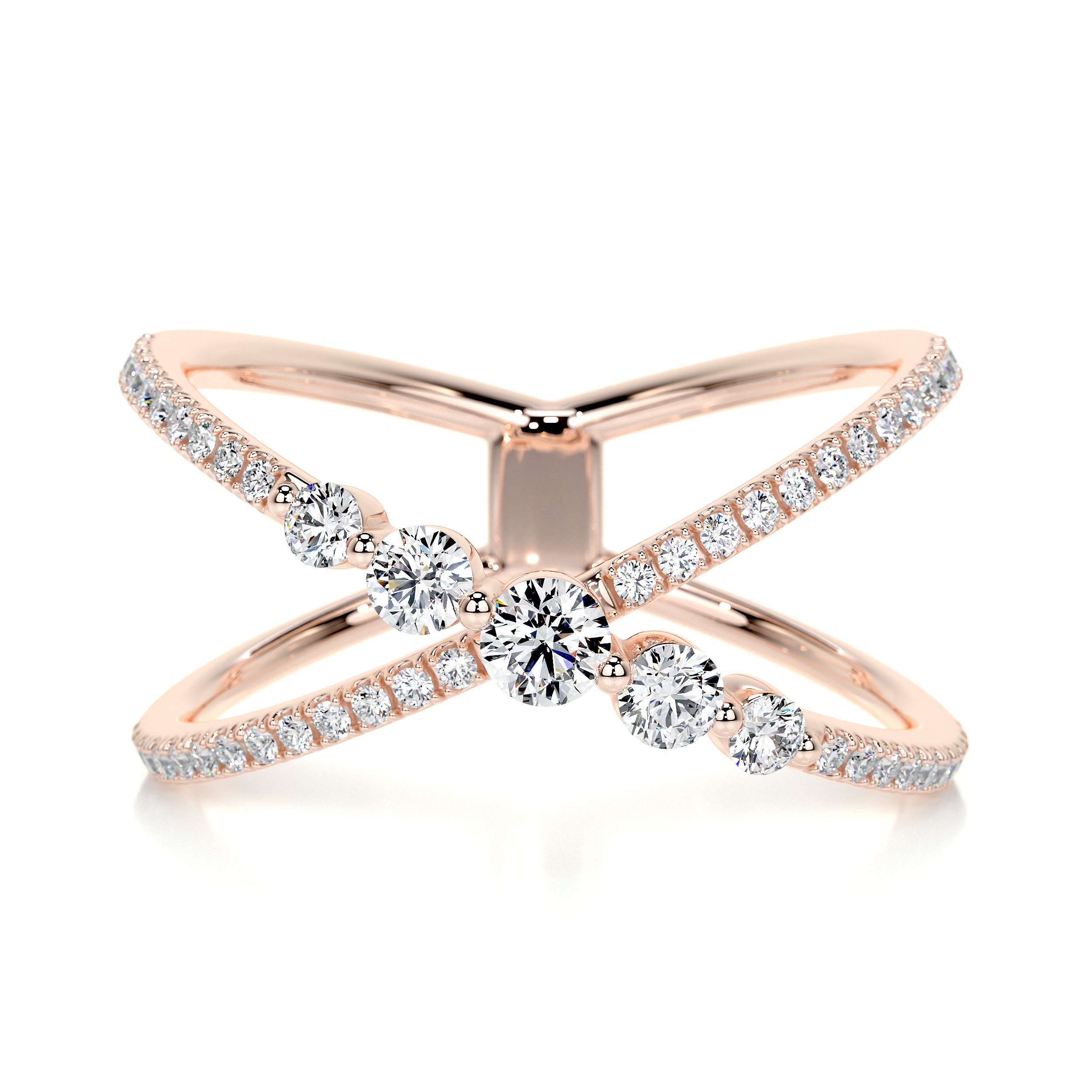 Iris Fashion Diamond Ring (0.42 Carat) -14K Rose Gold