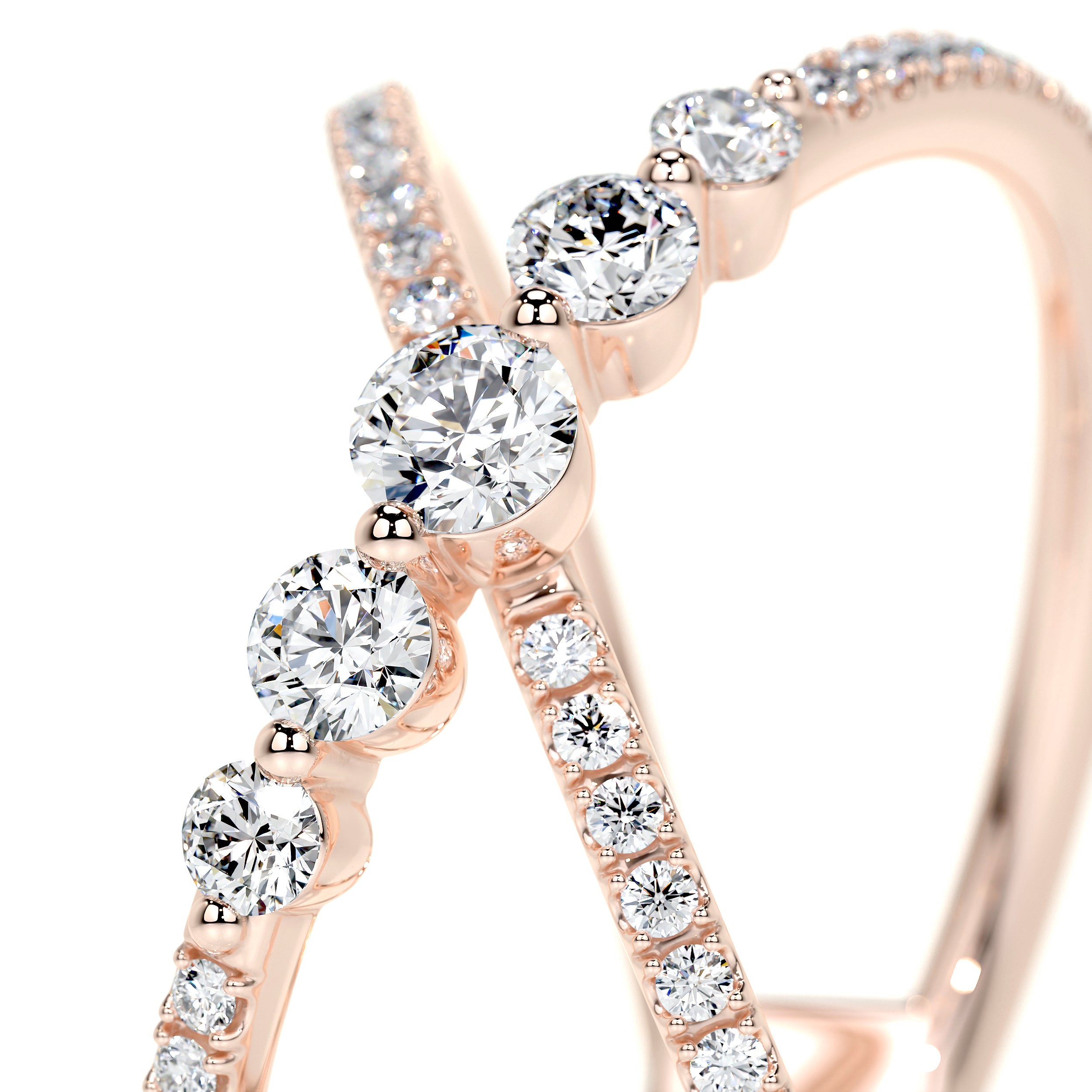 Iris Lab Grown Diamond Wedding Ring   (0.42 Carat) -14K Rose Gold