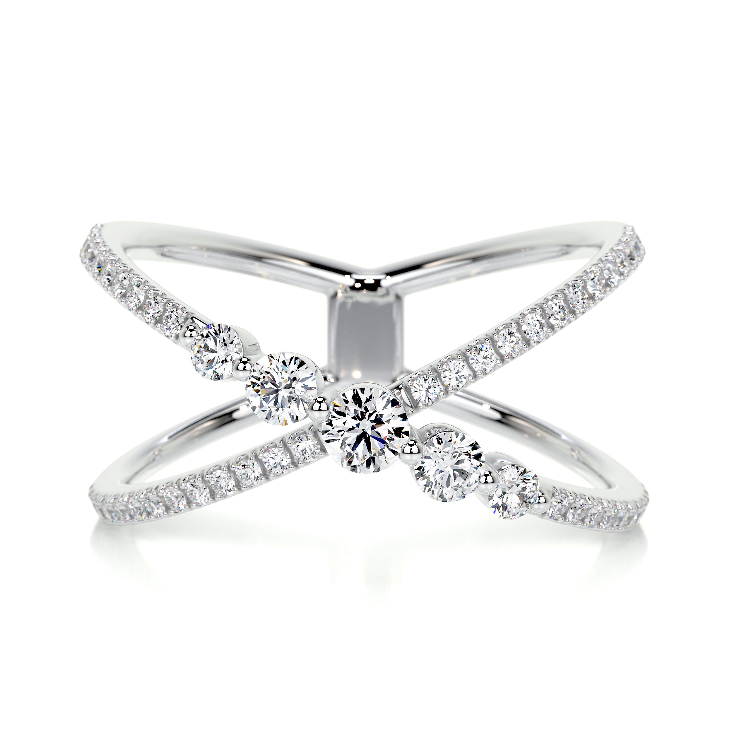 Iris Fashion Diamond Ring (0.42 Carat) -14K White Gold