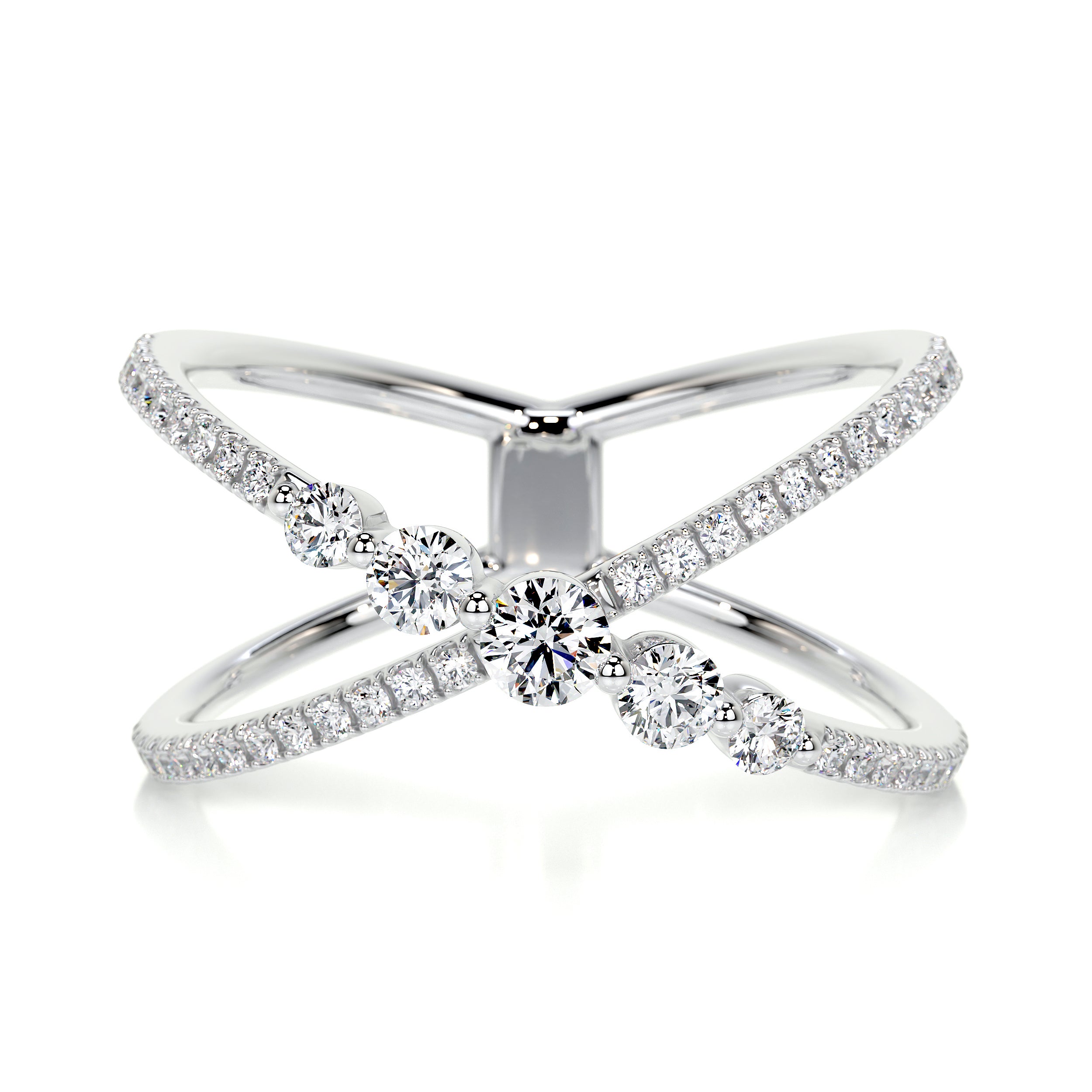 Iris Fashion Diamond Ring   (0.42 Carat) -14K White Gold