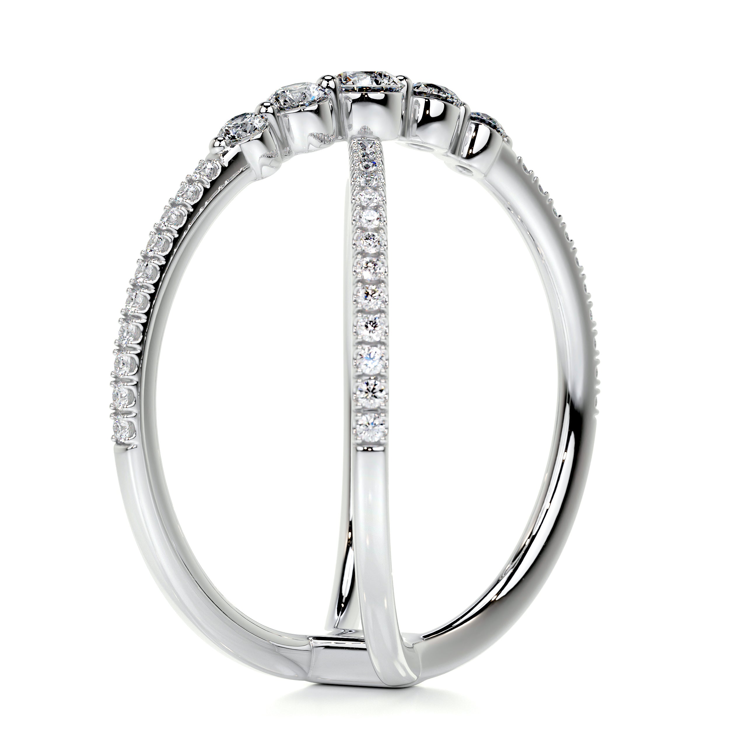Iris Fashion Diamond Ring (0.42 Carat) -14K White Gold