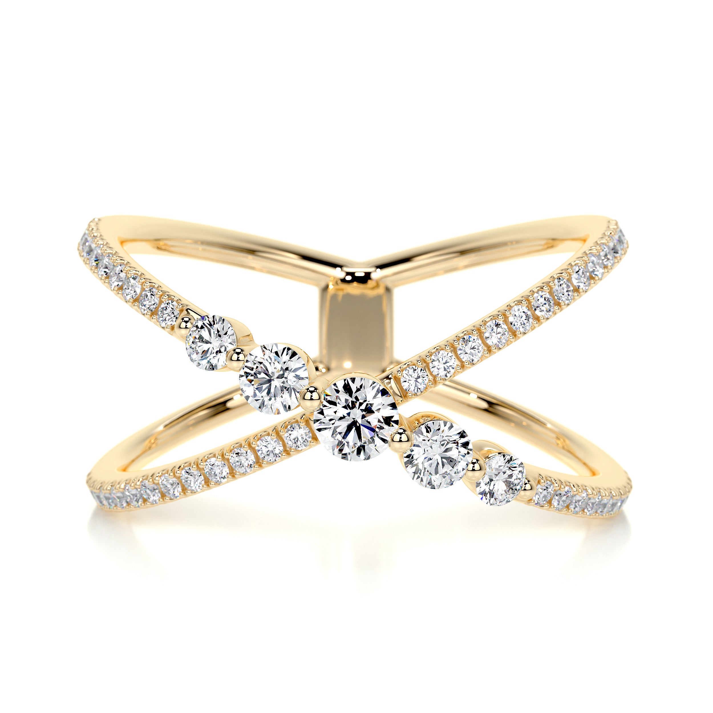 Iris Fashion Diamond Ring (0.42 Carat) -18K Yellow Gold