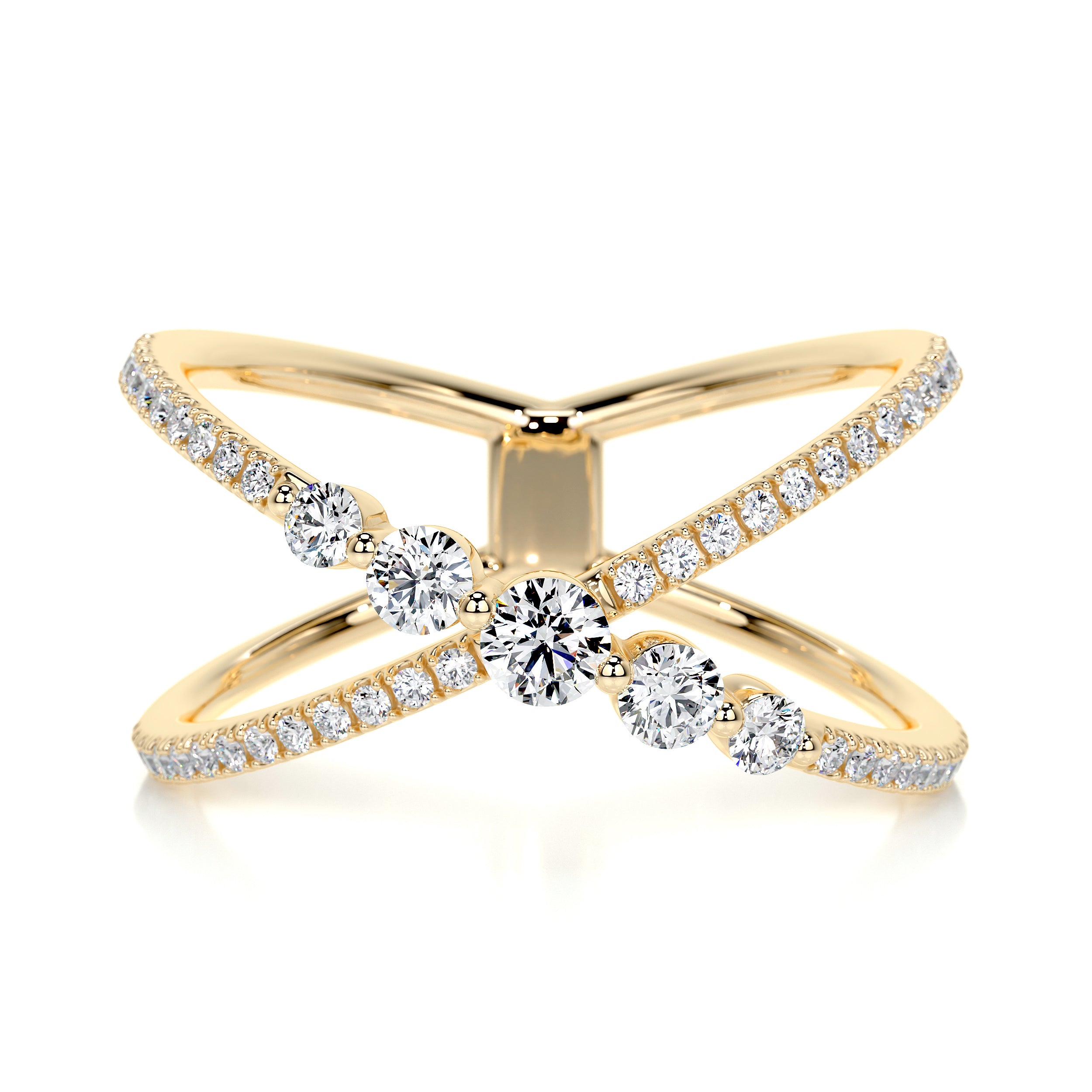 Iris Fashion Diamond Ring   (0.42 Carat) -18K Yellow Gold