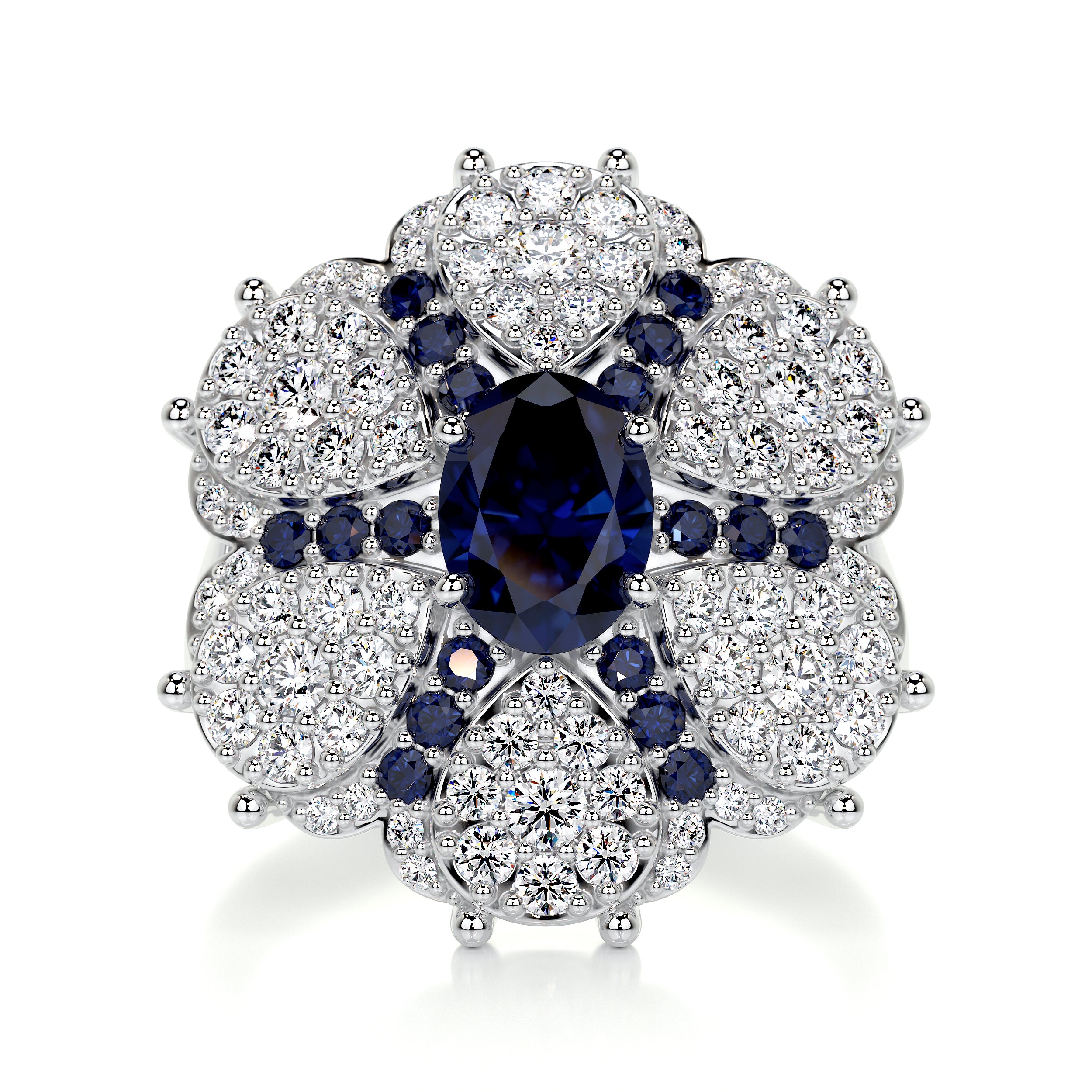 Amora Fashion Gemstones & Diamonds Ring (2.91 Carat) -18K White Gold (RTS)