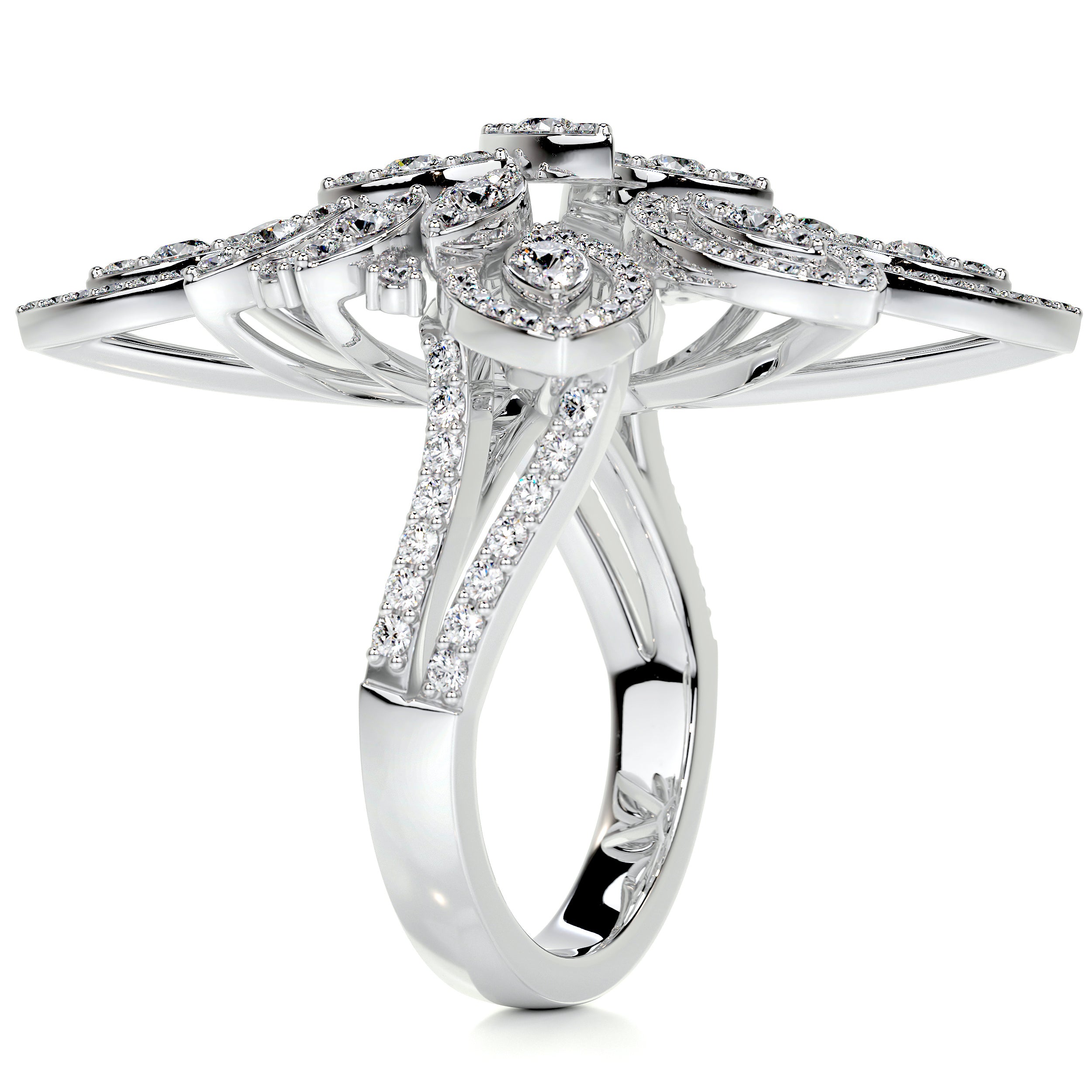Ivory Fashion Diamond Ring (1.5 Carat) -18K White Gold (RTS)