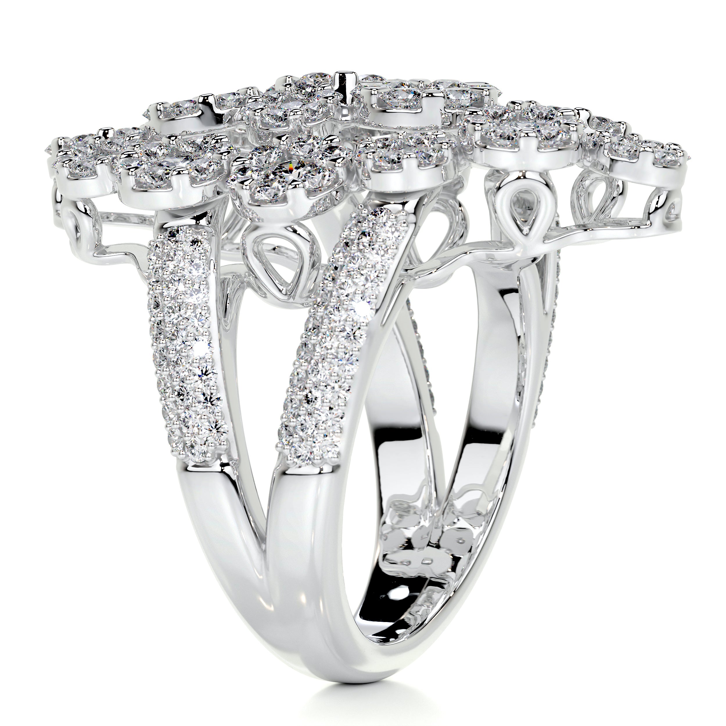 Noah Fashion Diamond Ring   (2.36 Carat) -18K White Gold