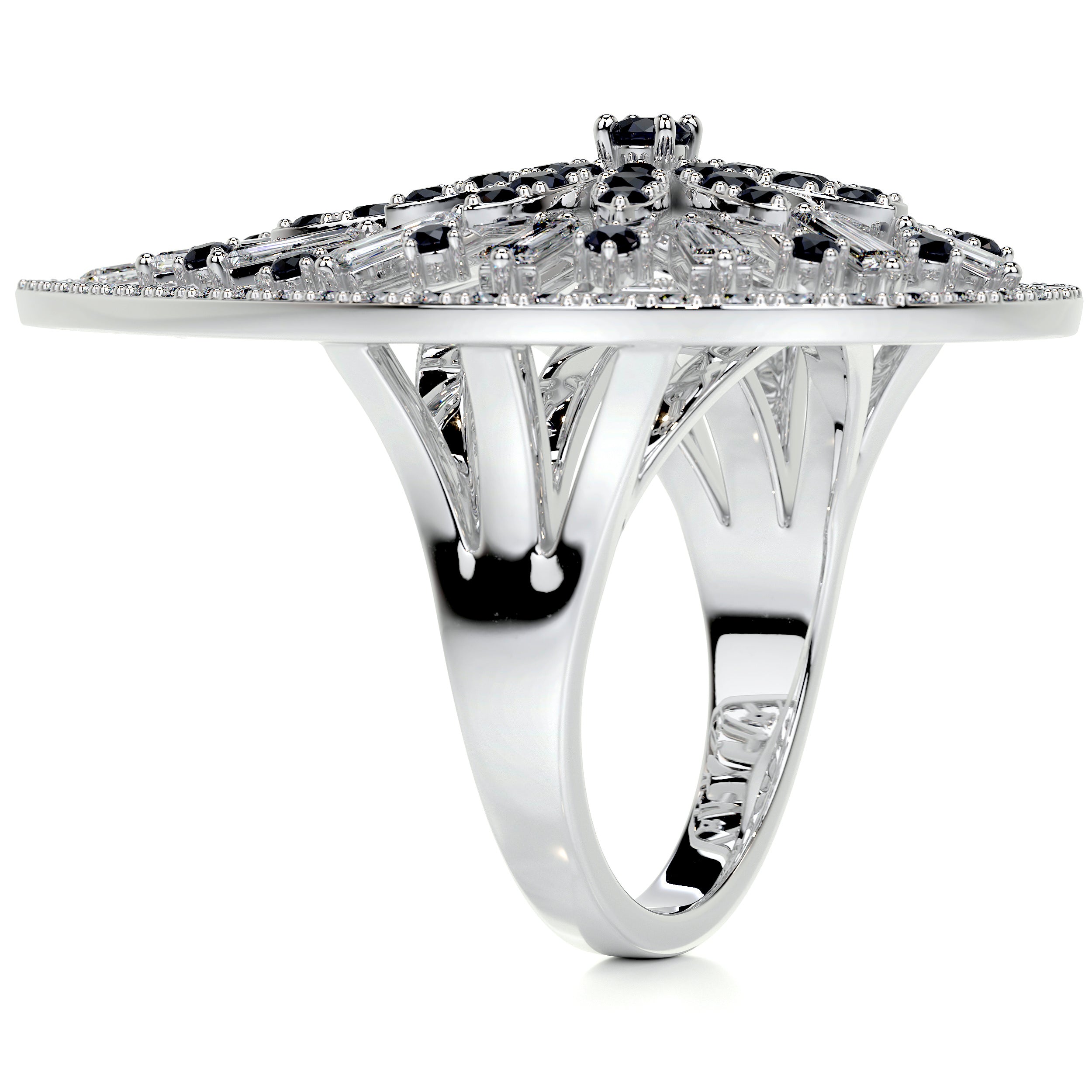 Emmaline Fashion Gemstones & Diamonds Ring (1.81 Carat) -18K White Gold