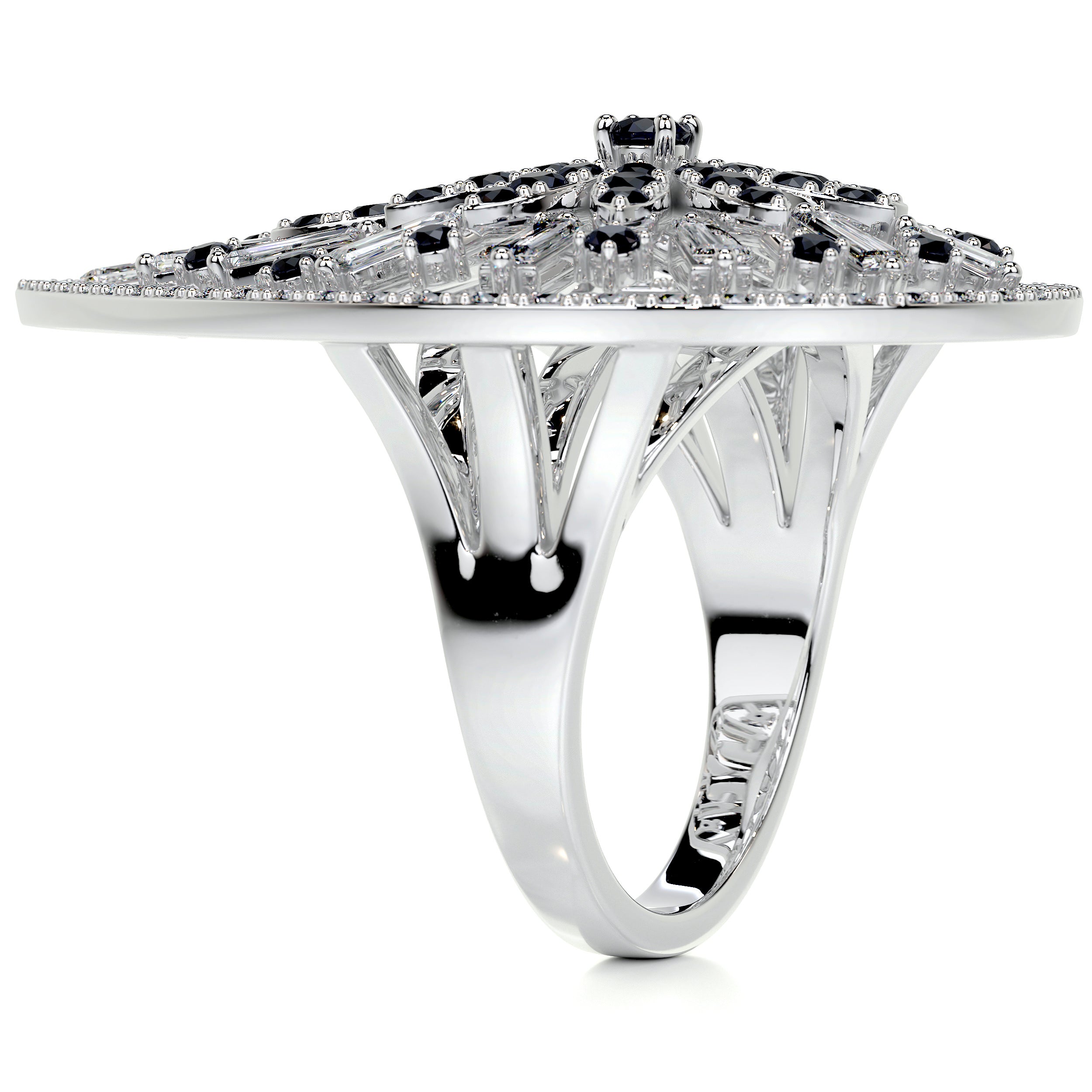 Emmaline Fashion Gemstones & Diamonds Ring   (1.81 Carat) -18K White Gold