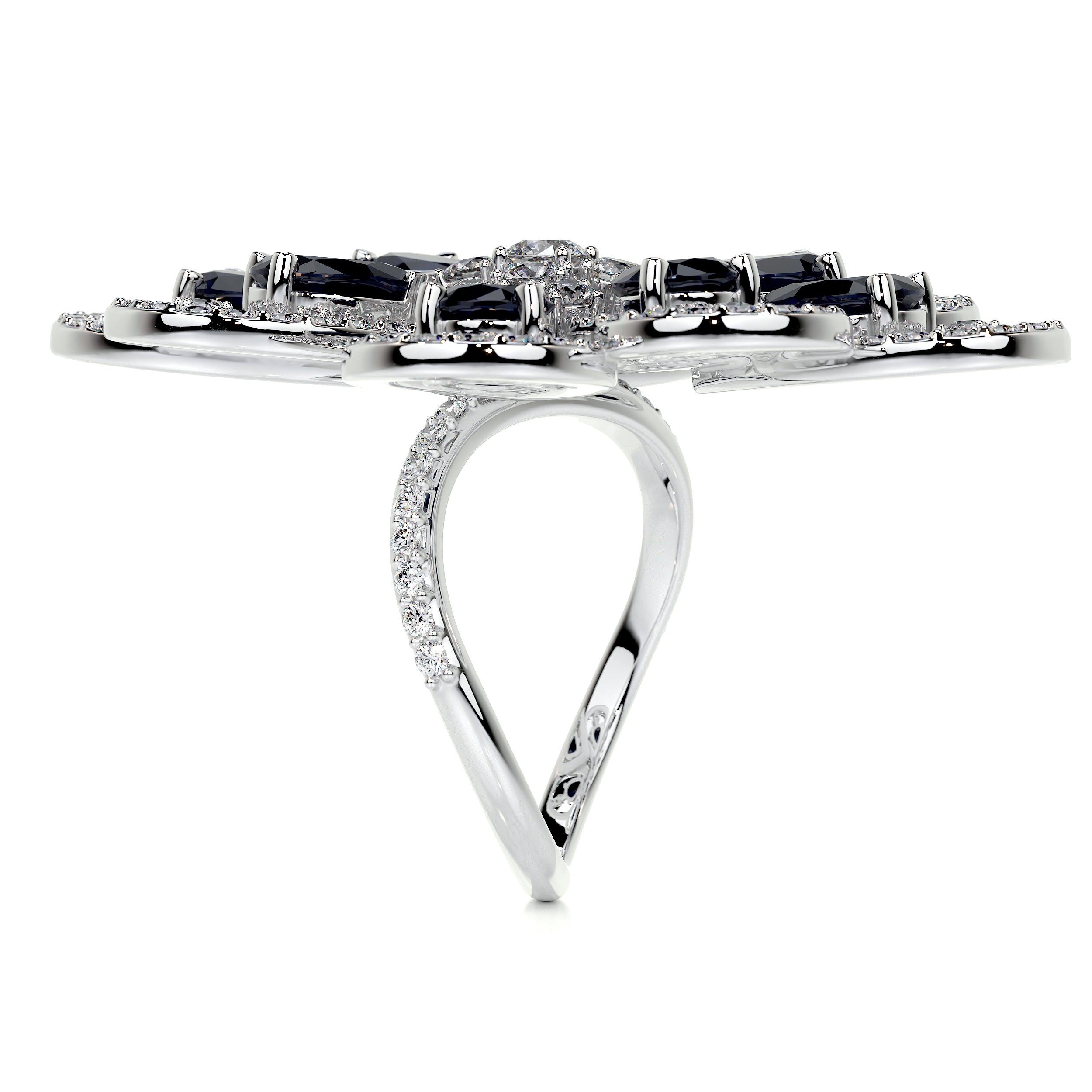 Jayden Fashion Gemstones & Diamonds Ring (4.55 Carat) -18K White Gold (RTS)