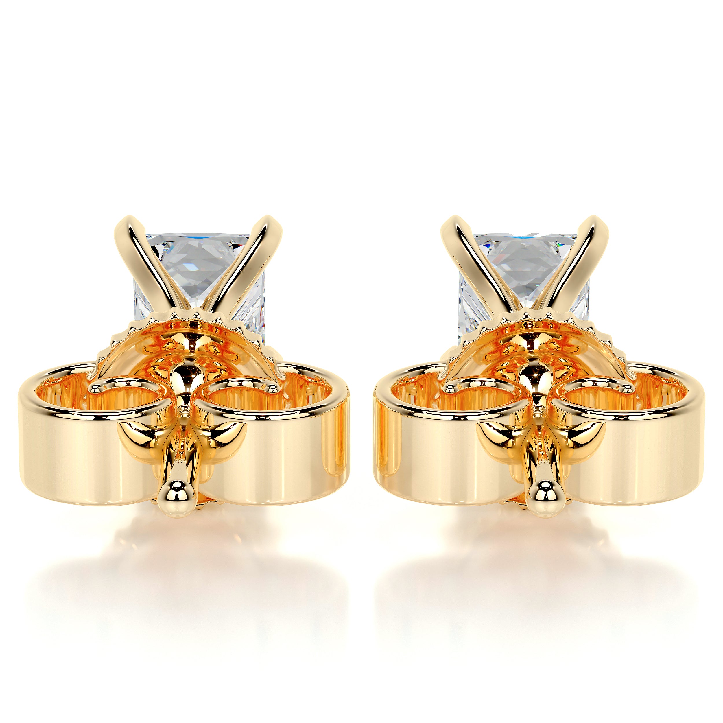 Magnolia Diamond Earrings -18K Yellow Gold