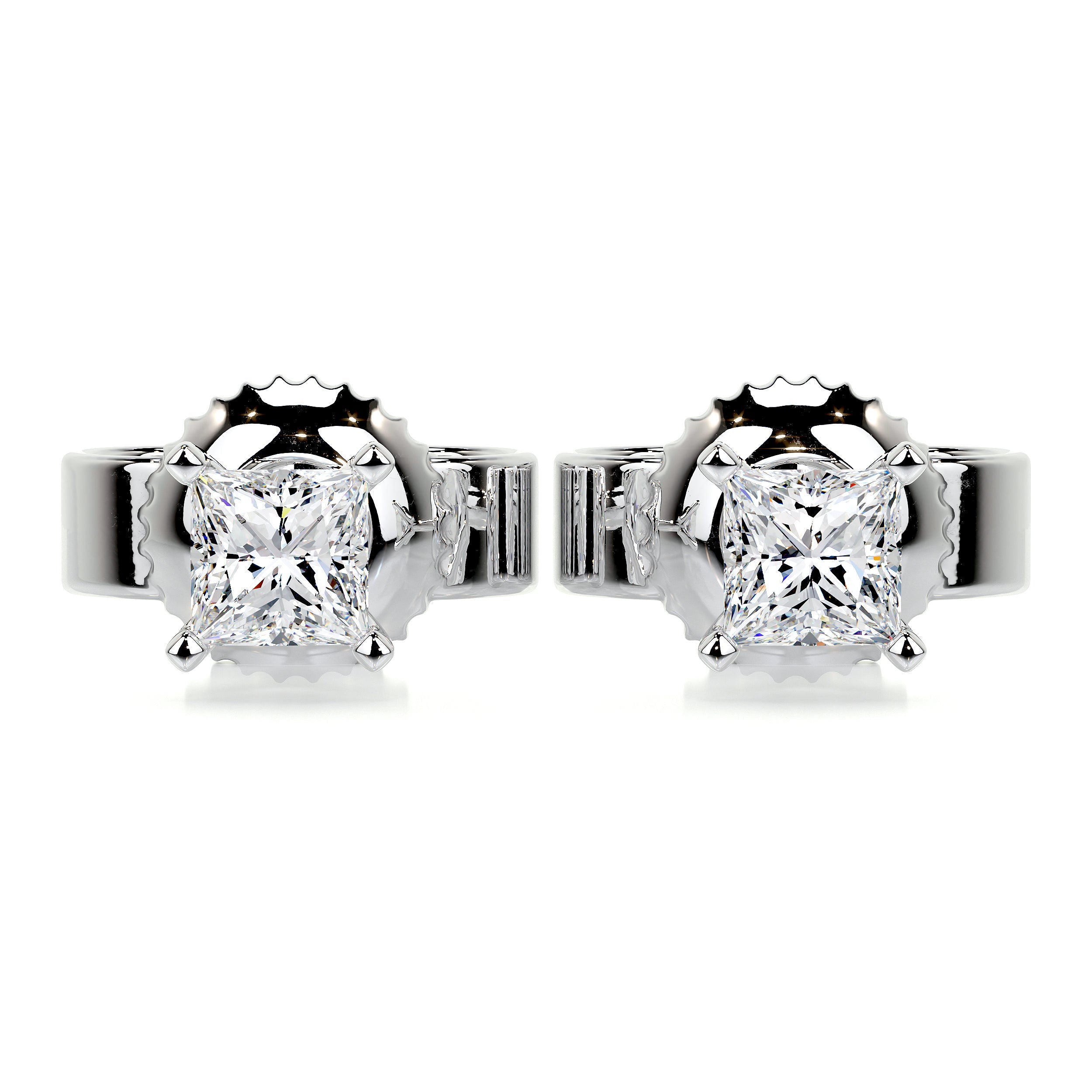 Jamie Diamond Earrings   (1 Carat) -18K White Gold