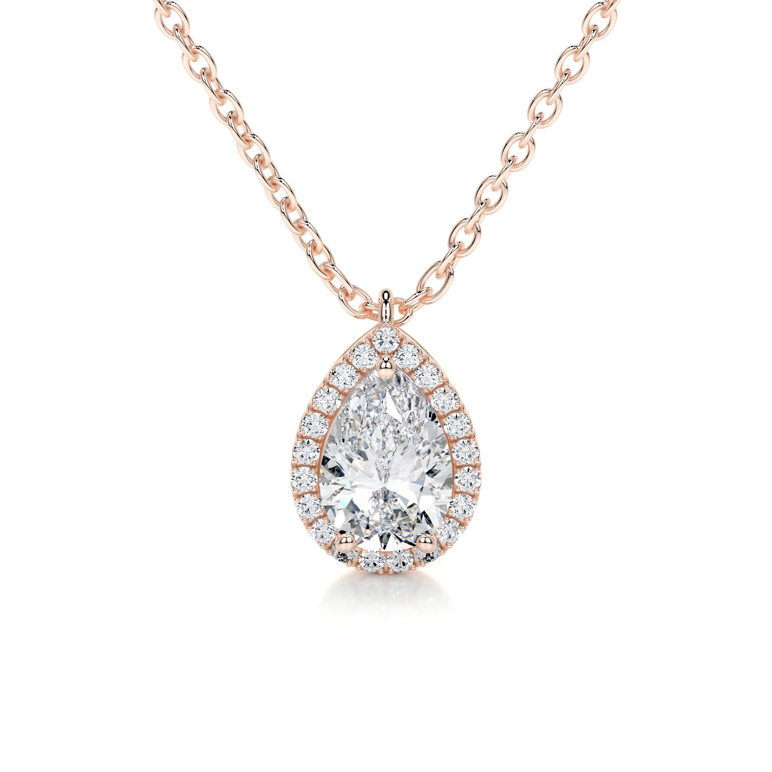 Nancy Lab Grown Diamond Pendant -14K Rose Gold