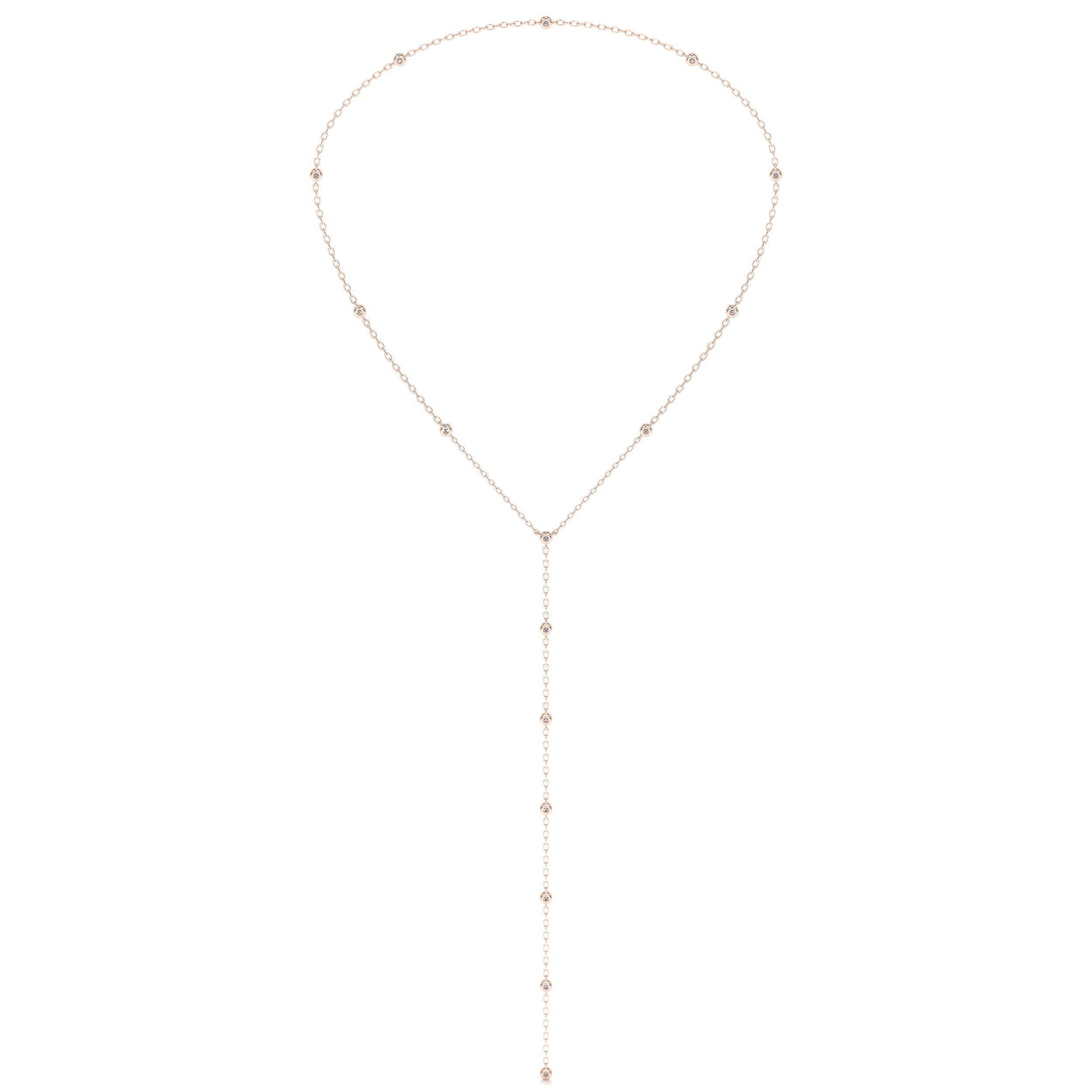 Tie Diamonds Necklace (1.1 Carat) -14K Rose Gold