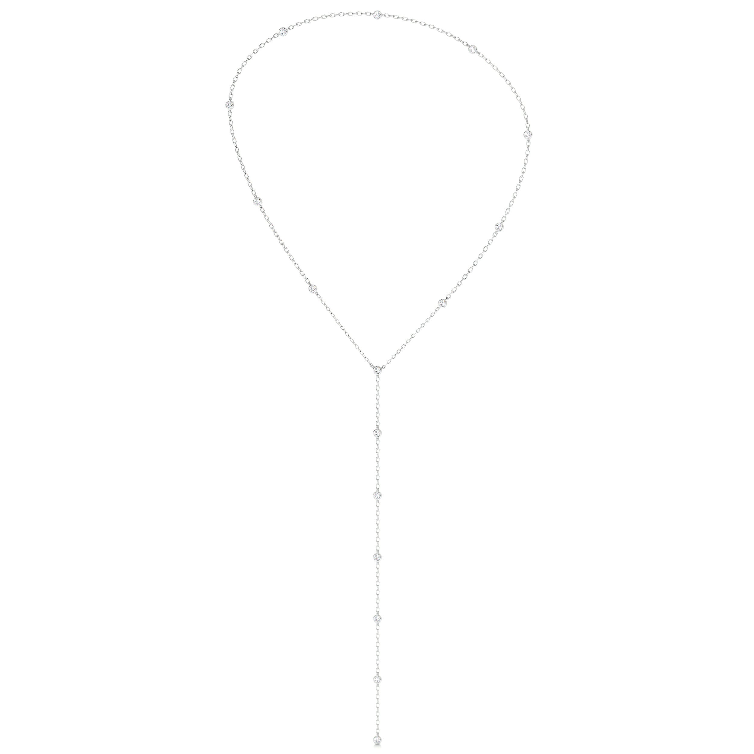 Tie Lab Grown Diamond Necklace (1.1 Carat) -18K White Gold
