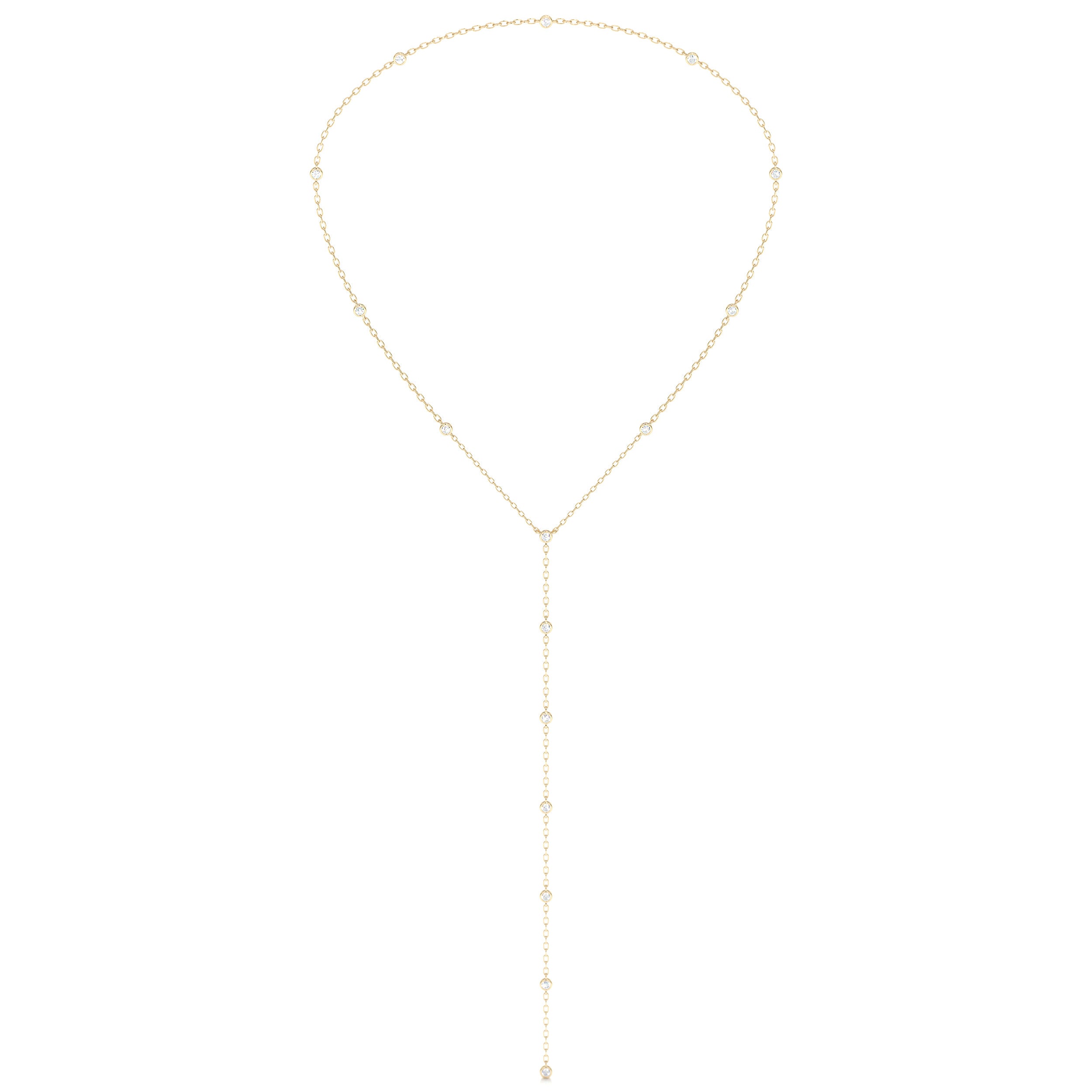 Tie Diamonds Necklace (1.1 Carat) -18K Yellow Gold