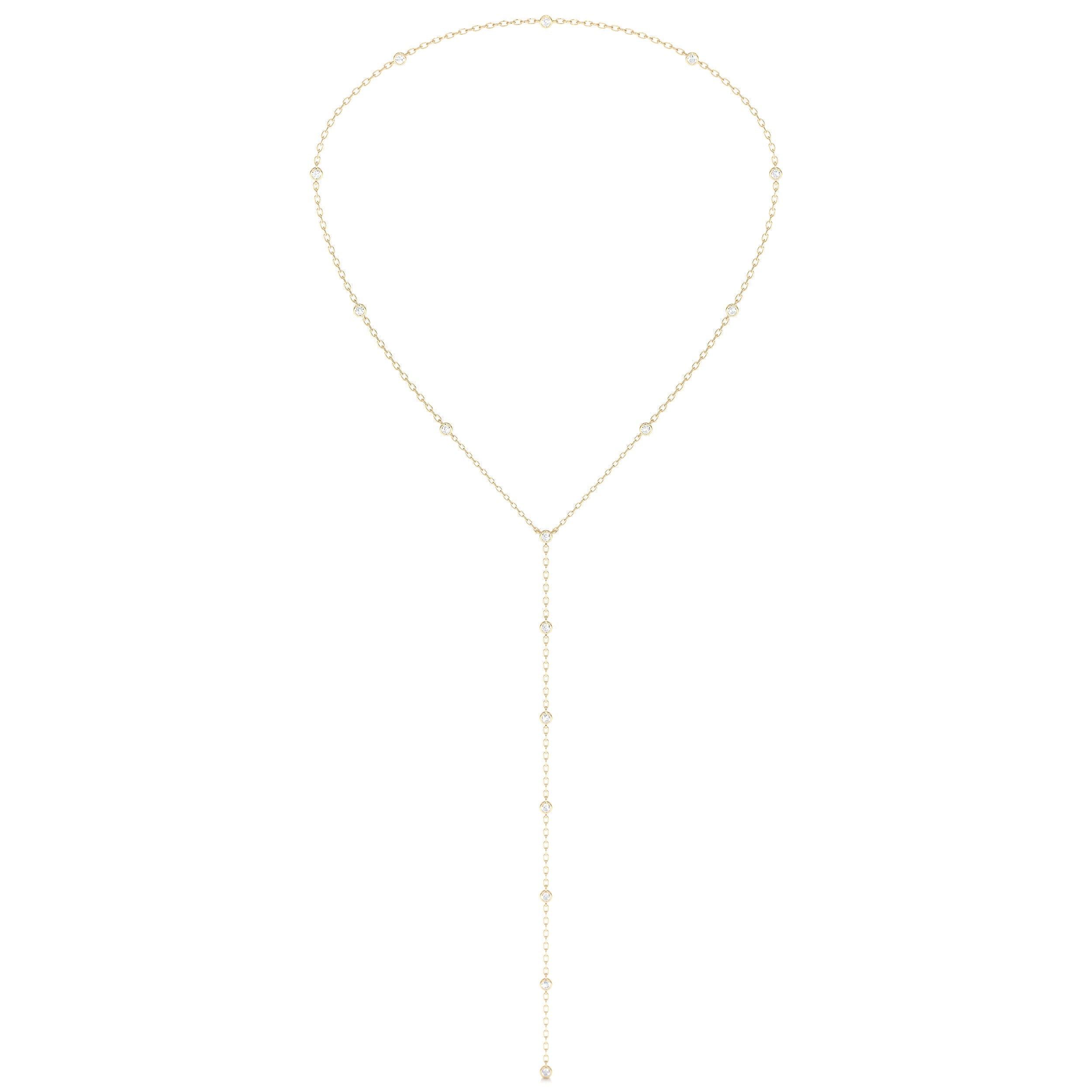 Tie Lab Grown Diamond Necklace (1.1 Carat) -18K Yellow Gold