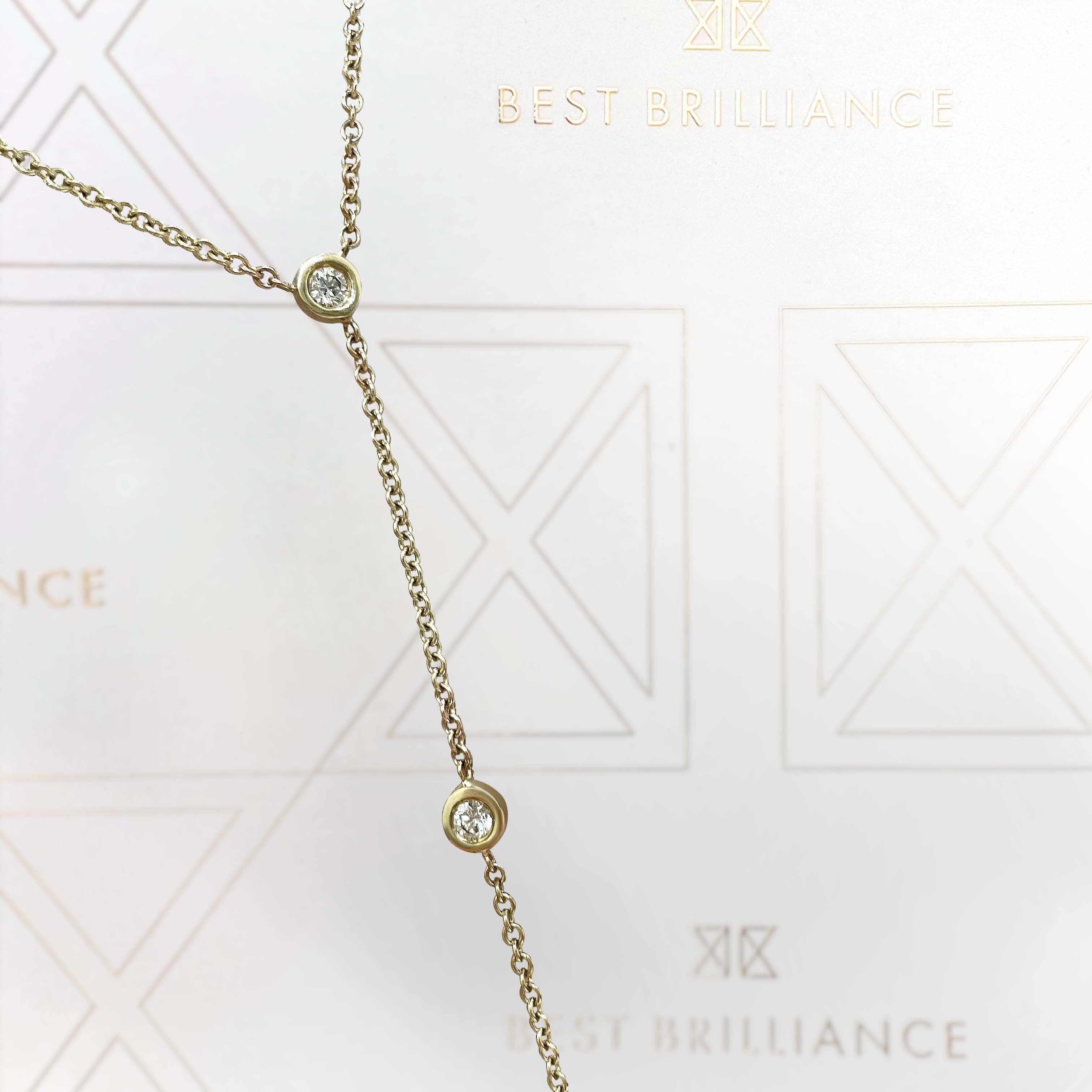 Tie Diamonds Necklace (1.1 Carat) -18K Yellow Gold