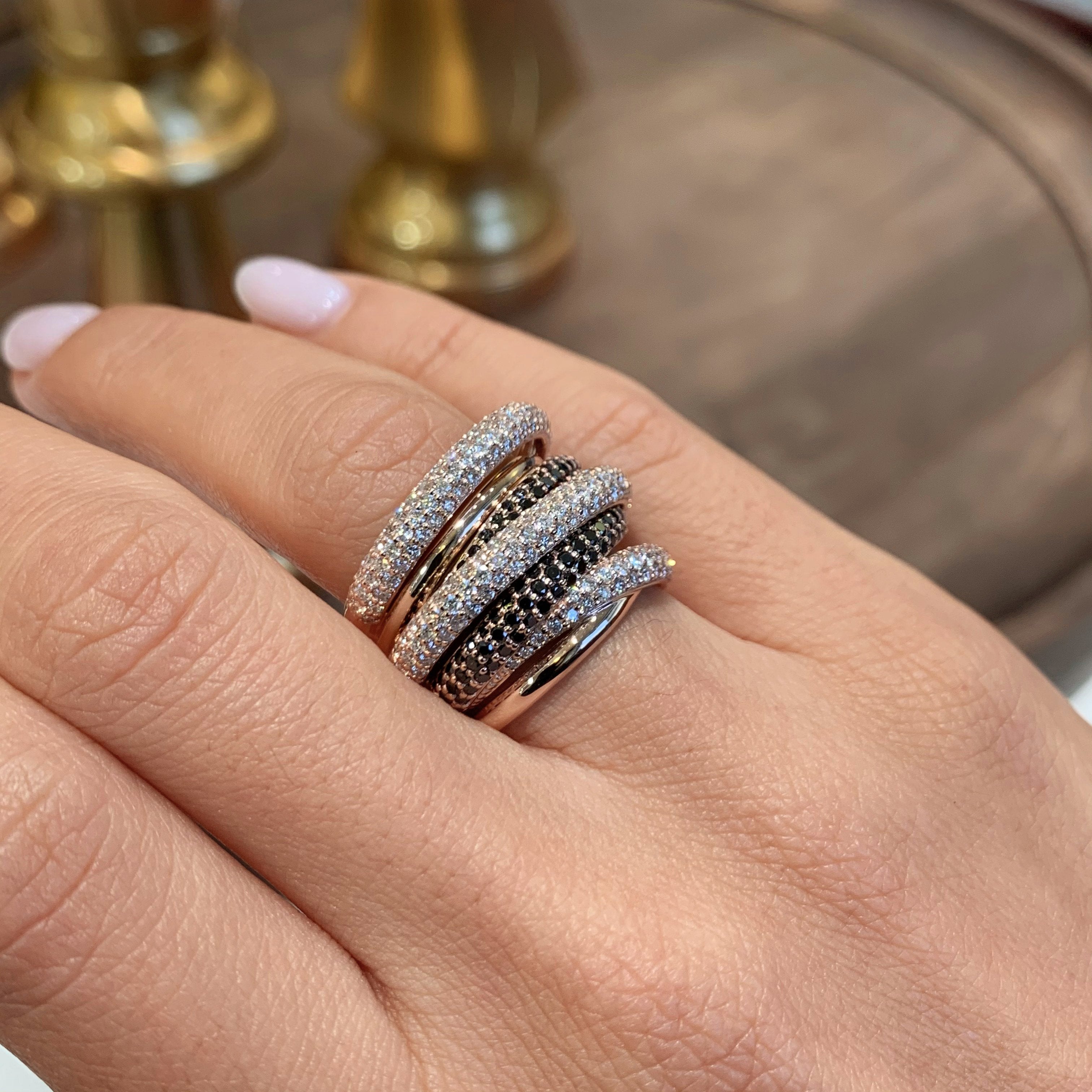 Aurora Black & White Lab Grown Diamond Wedding Ring (3 Carat) -14K Rose Gold