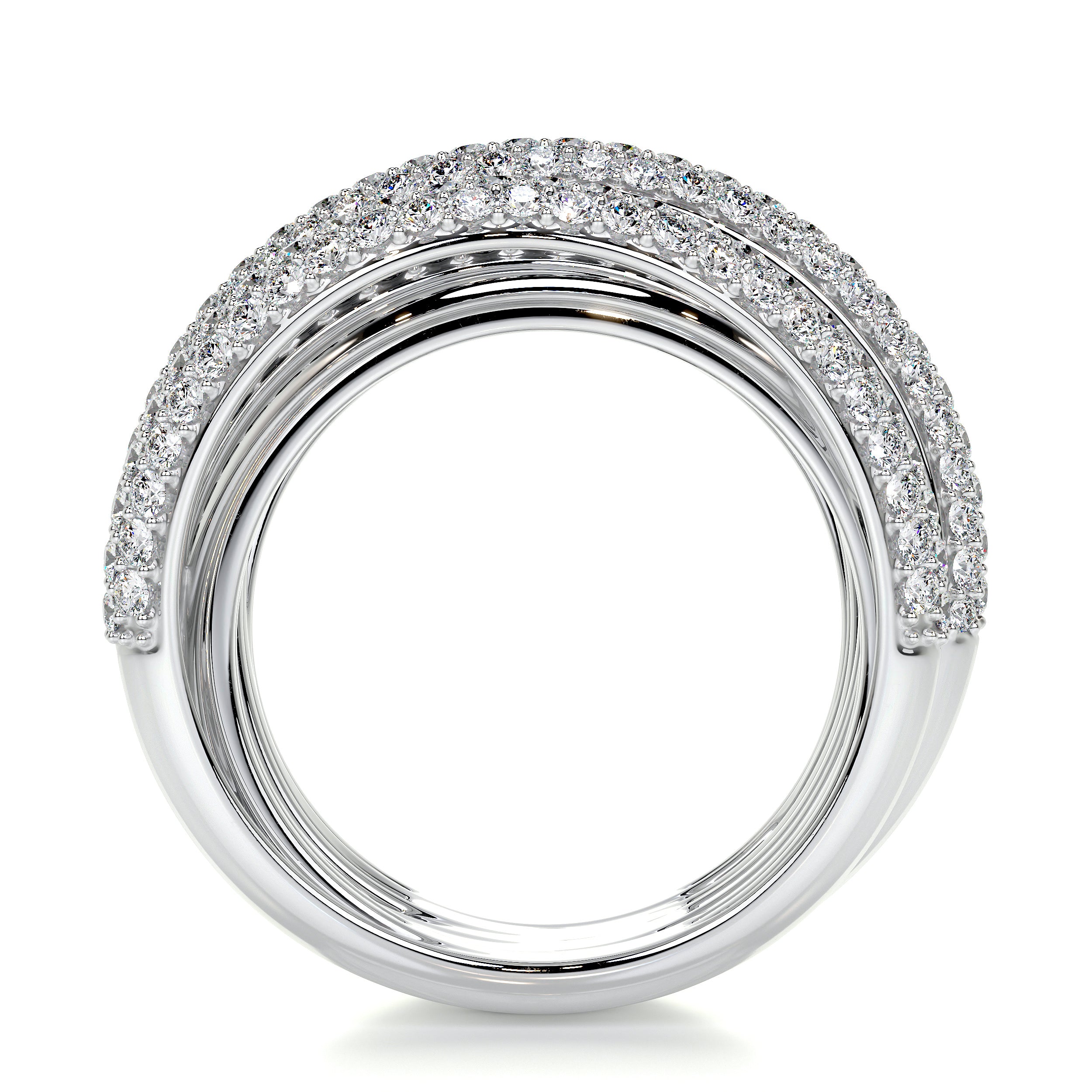 Aurora Black & White Lab Grown Diamond Wedding Ring   (3 Carat) -14K White Gold