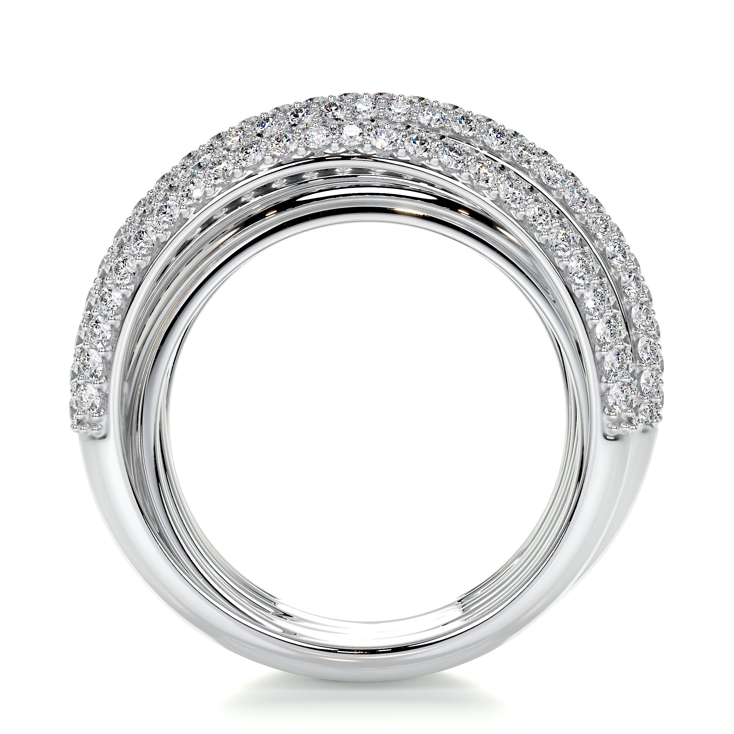 Aurora Black & White Lab Grown Diamond Wedding Ring (3 Carat) -18K White Gold