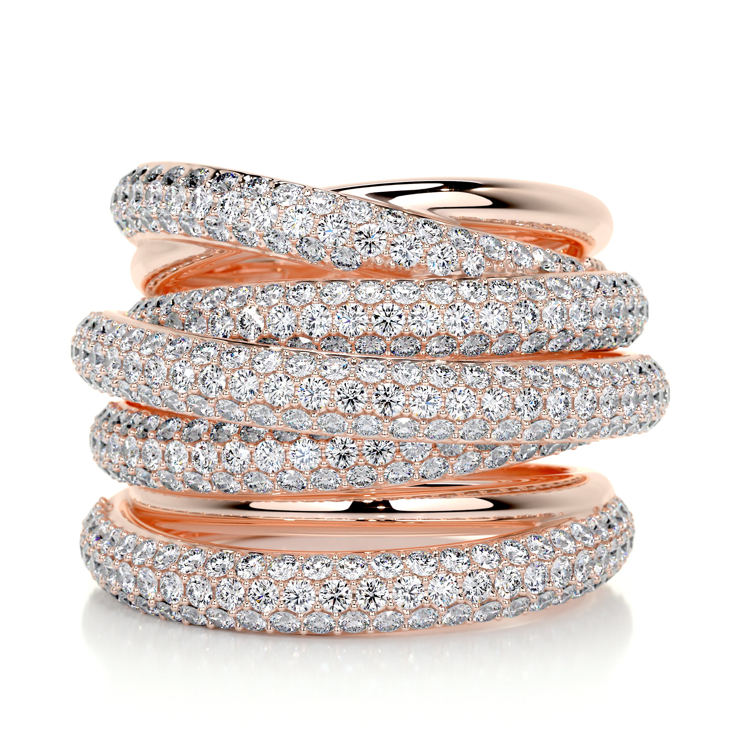 Aurora Diamond Wedding Ring (3 Carat) -14K Rose Gold