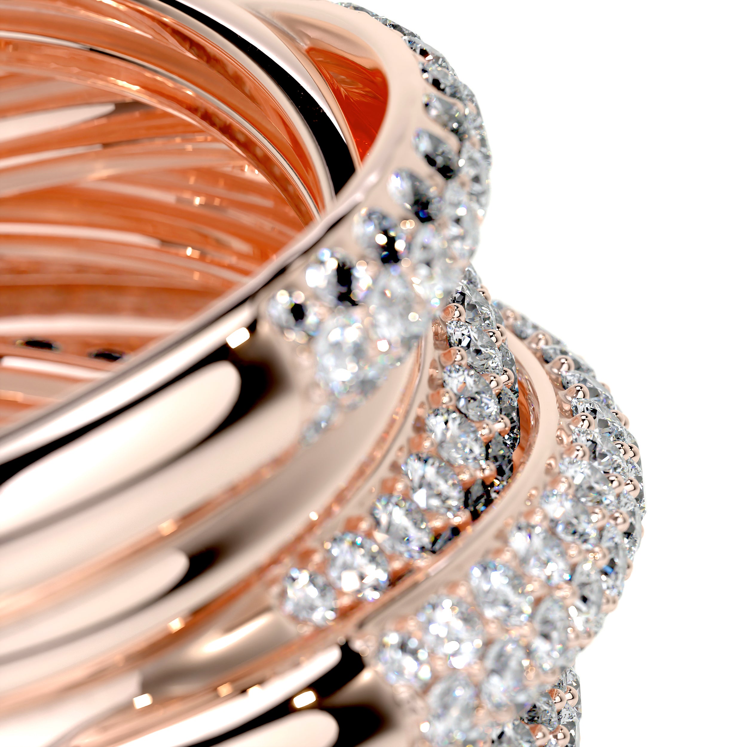 Aurora Diamond Wedding Ring (3 Carat) -14K Rose Gold