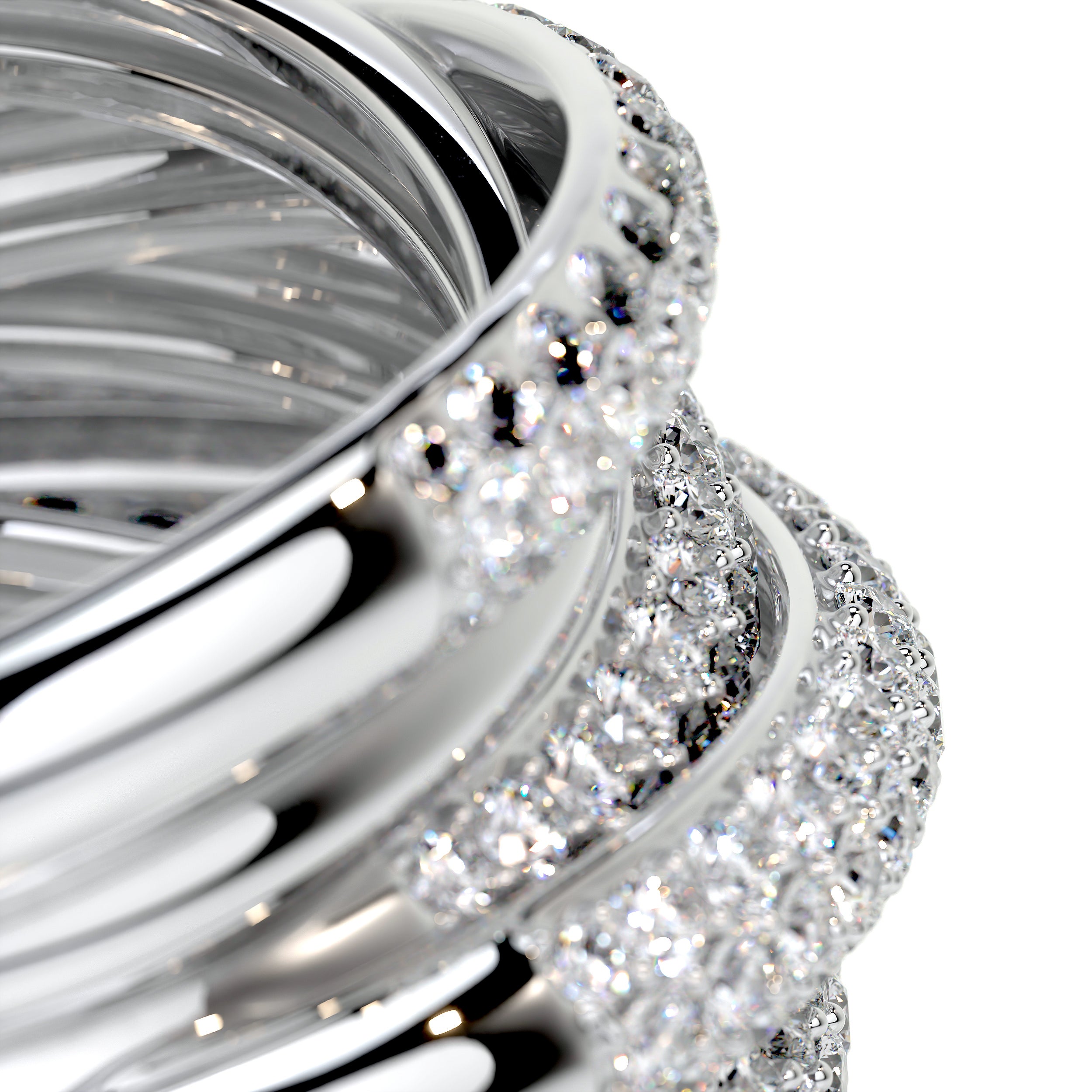 Aurora Diamond Wedding Ring   (3 Carat) -14K White Gold