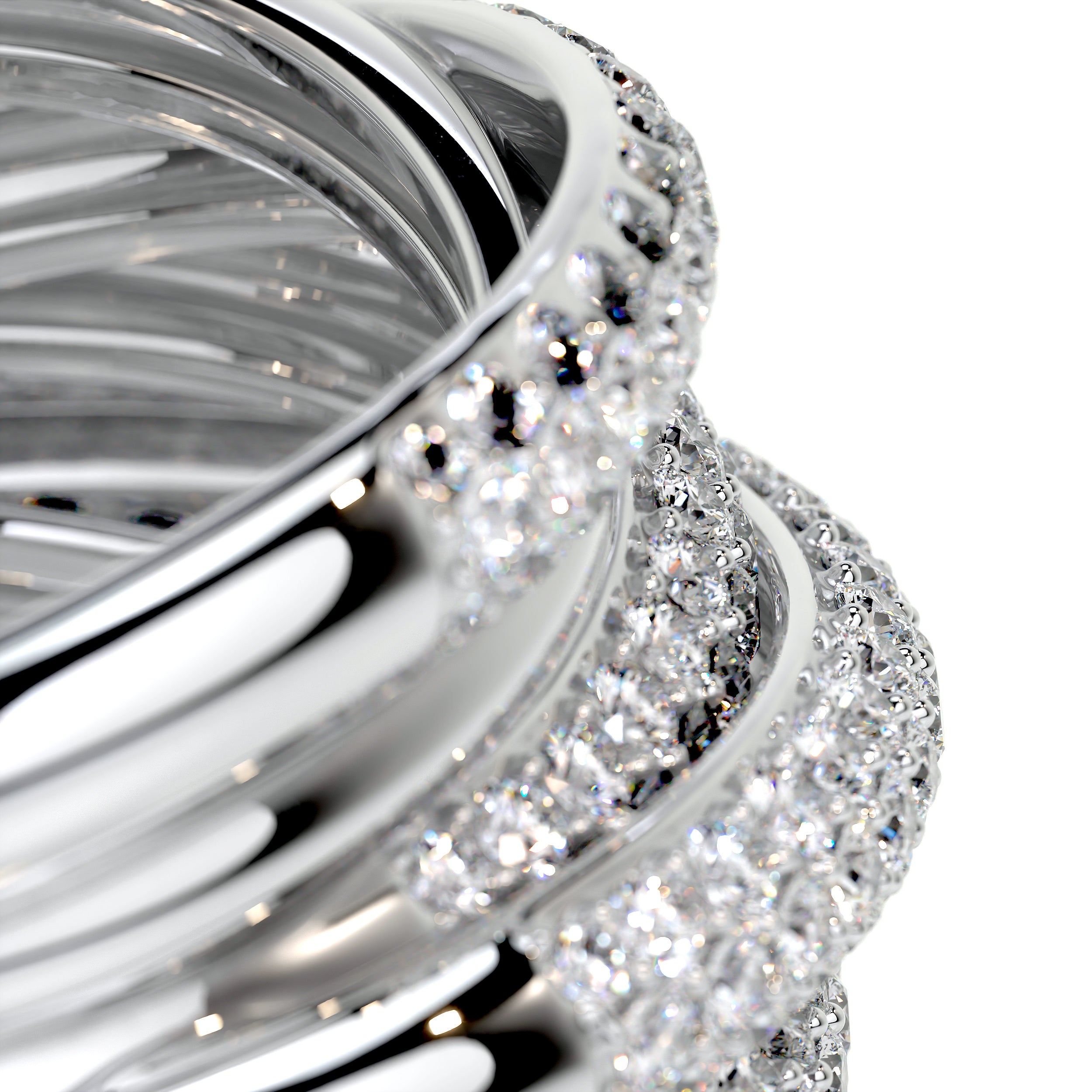 Aurora Diamond Wedding Ring (3 Carat) -18K White Gold