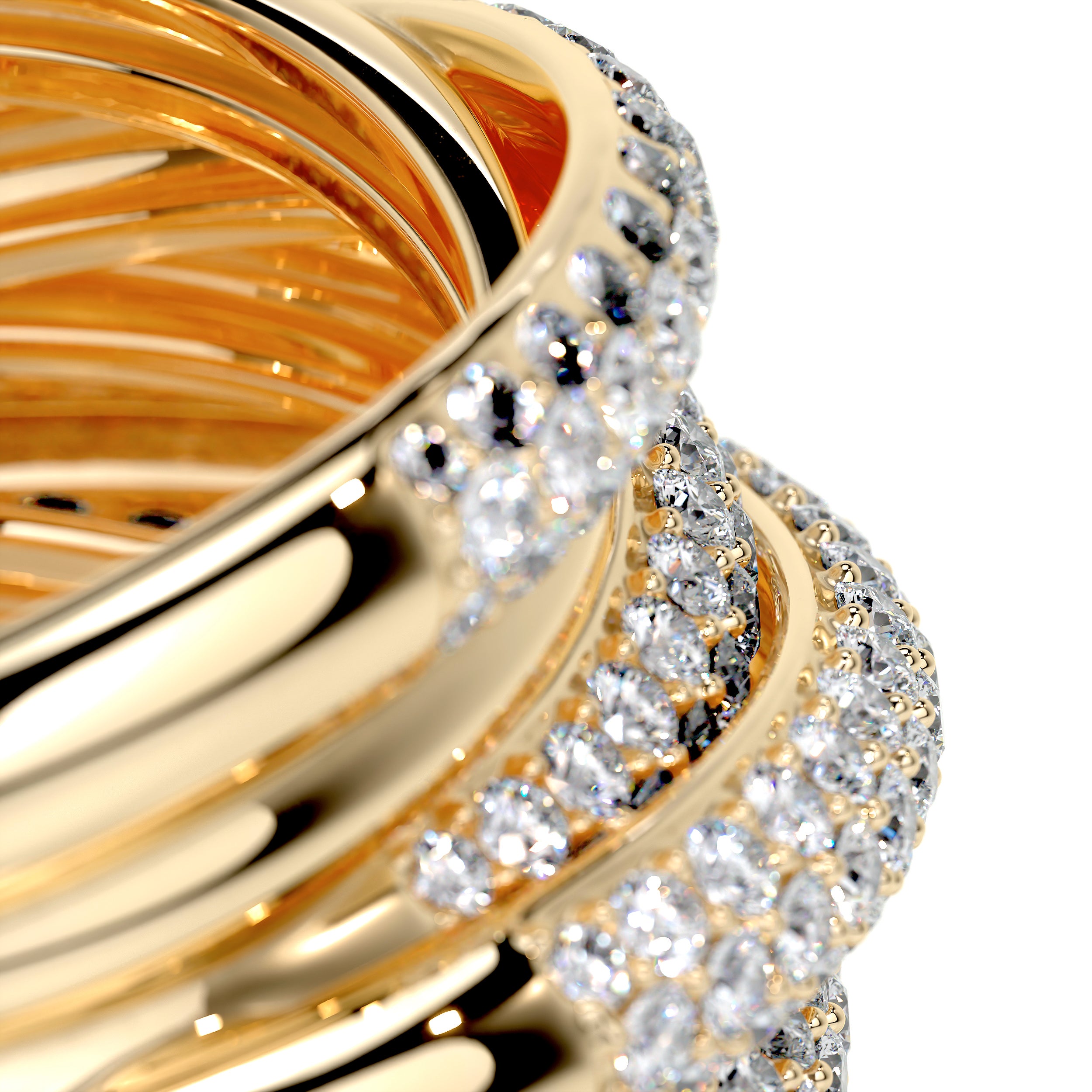 Aurora Diamond Wedding Ring   (3 Carat) -18K Yellow Gold