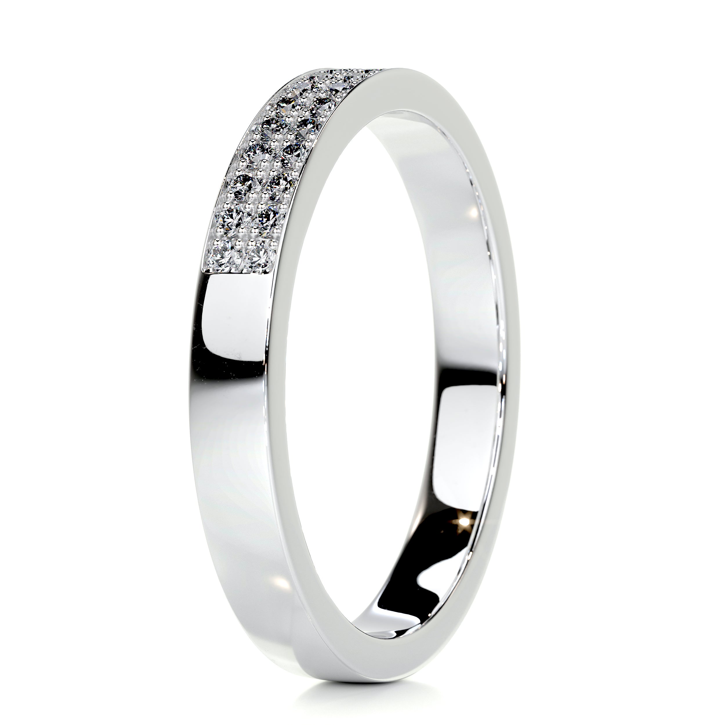 June Diamond Wedding Ring   (0.2 Carat) - 14K White Gold