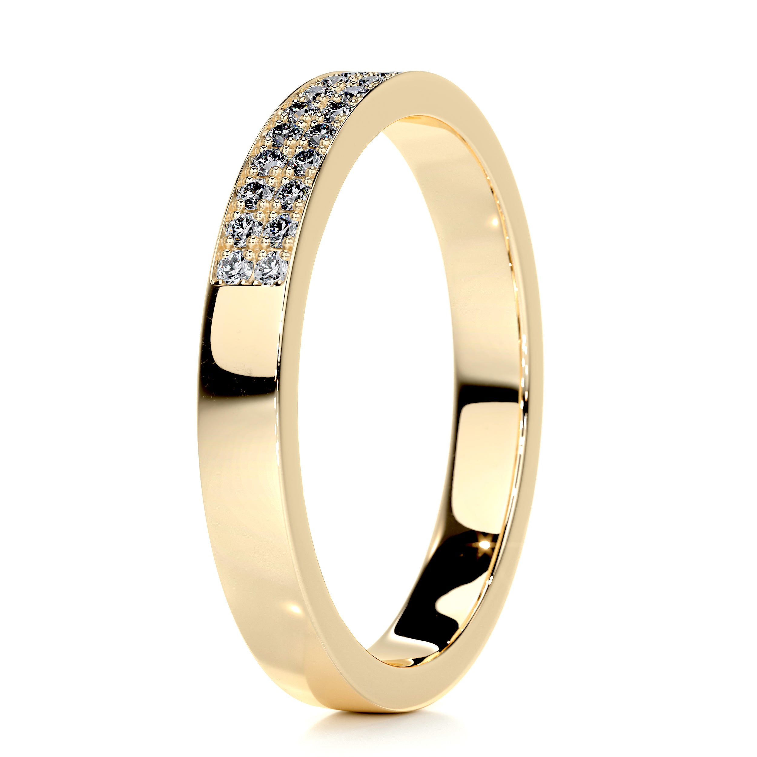 June Diamond Wedding Ring (0.2 Carat) - 18K Yellow Gold